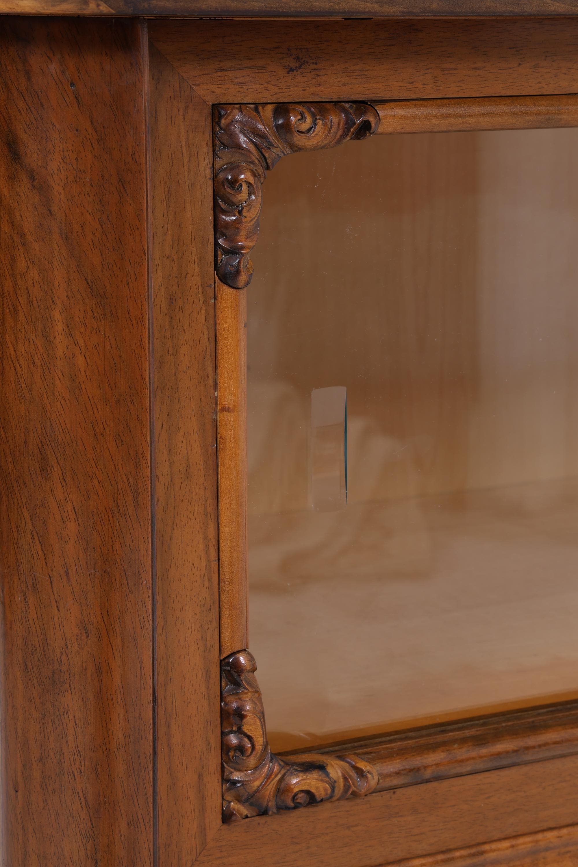 Vintage Kommode mit Glastüren | Antik Vitrine Flur Schrank | Holz Aufbewahrung