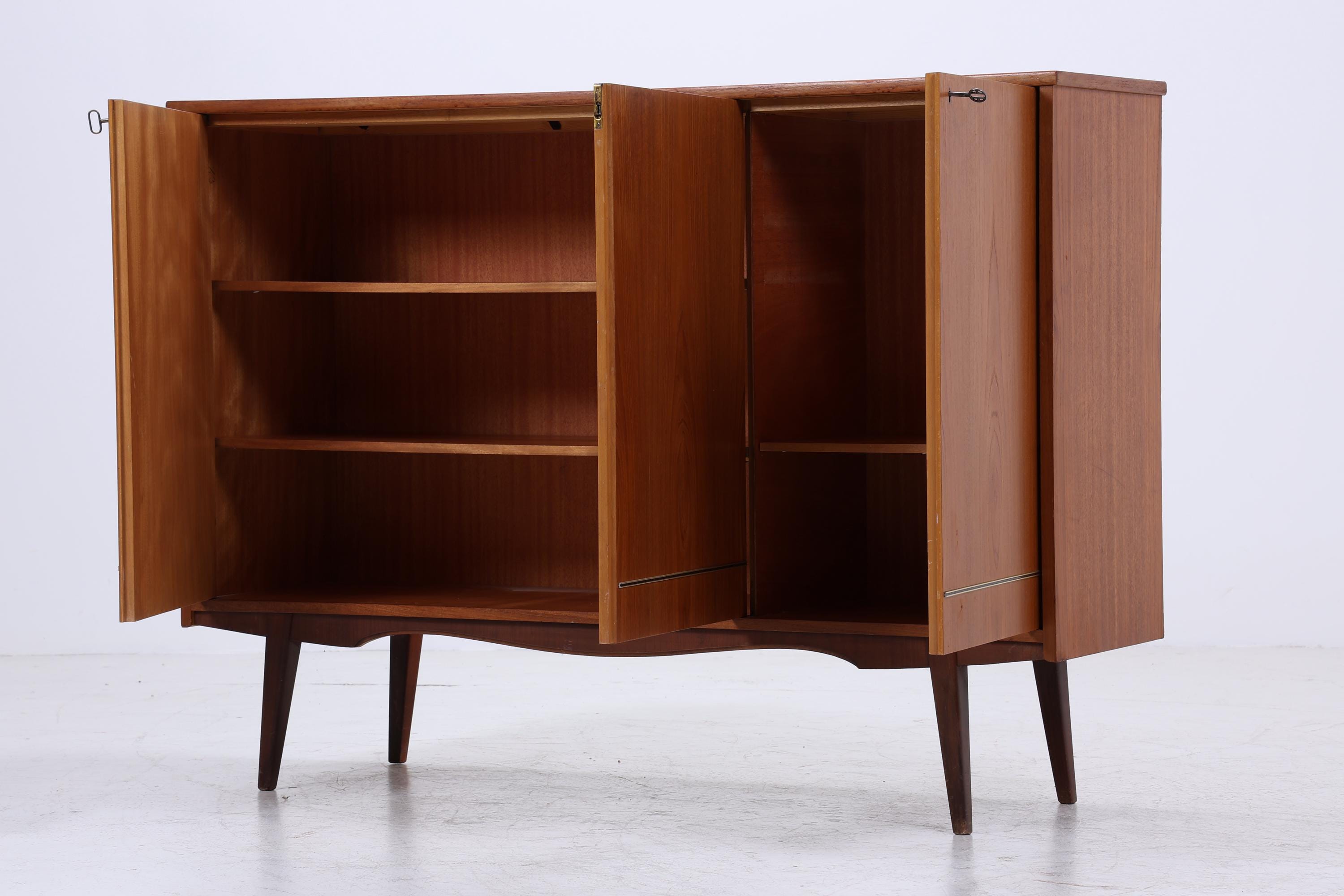 Vintage Teak Highboard 60er Jahre | Mid Century Sideboard Schrank Holz Aufbewahrung