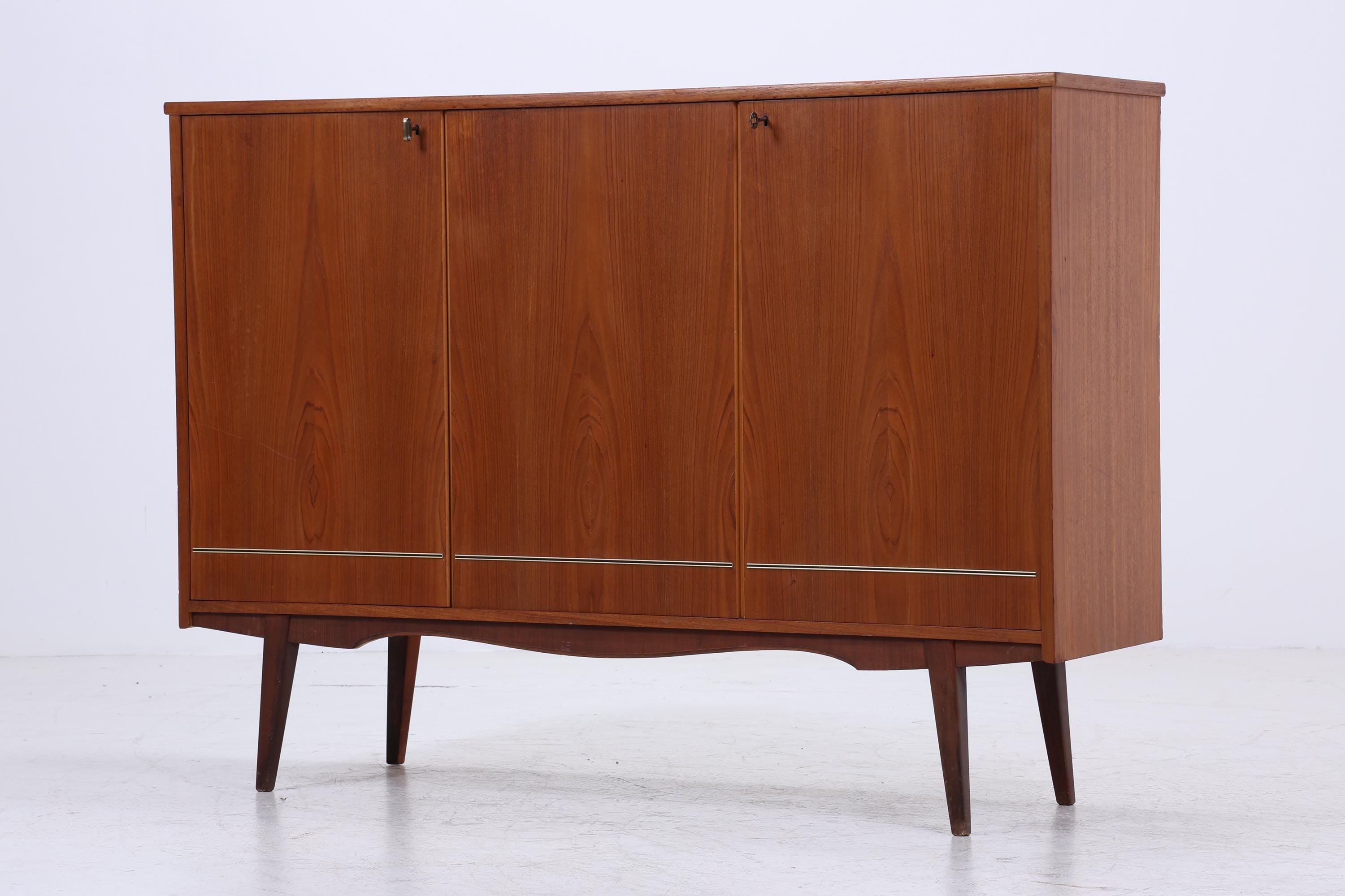 Vintage Teak Highboard 60er Jahre | Mid Century Sideboard Schrank Holz Aufbewahrung
