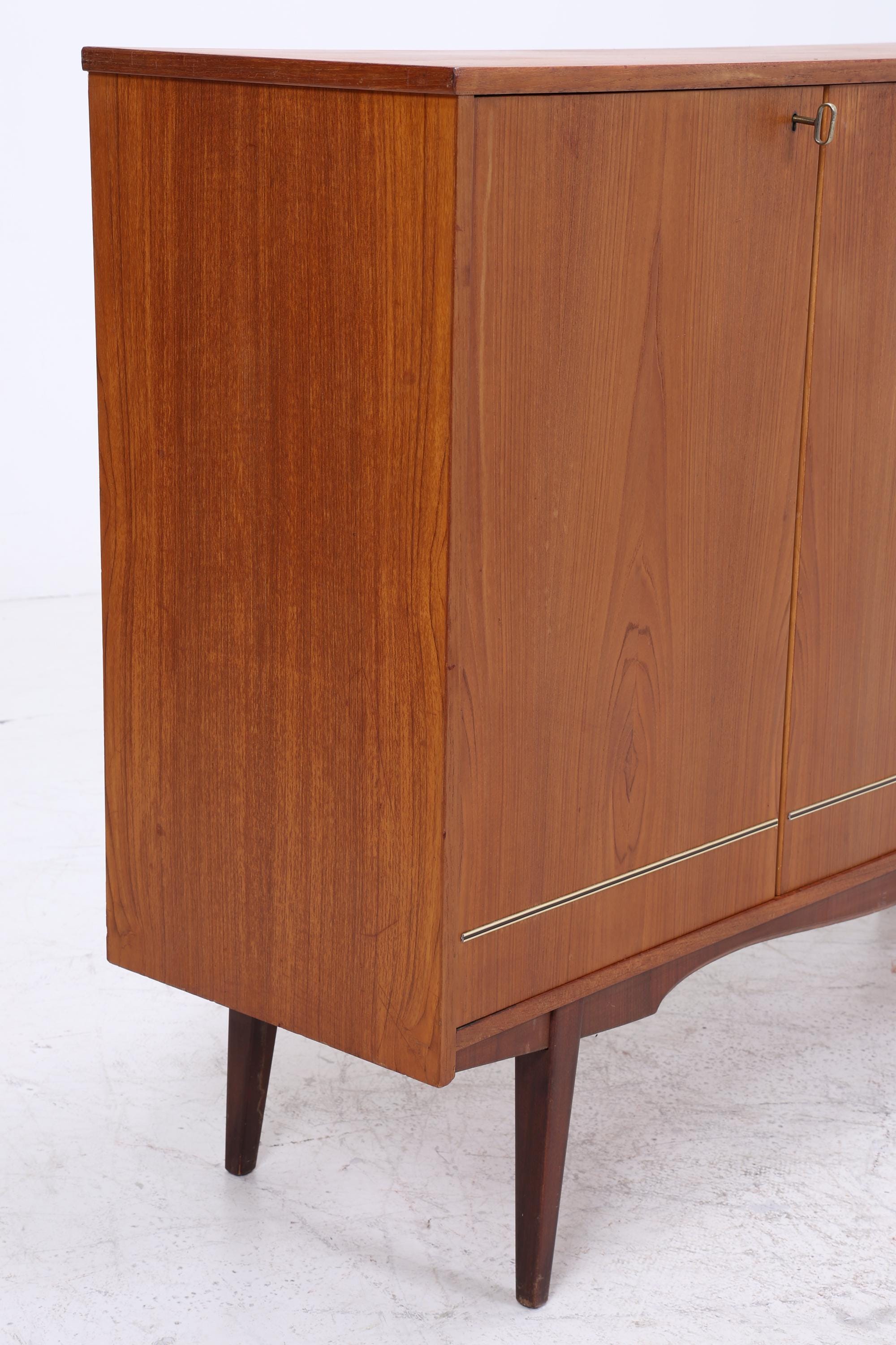 Vintage Teak Highboard 60er Jahre | Mid Century Sideboard Schrank Holz Aufbewahrung
