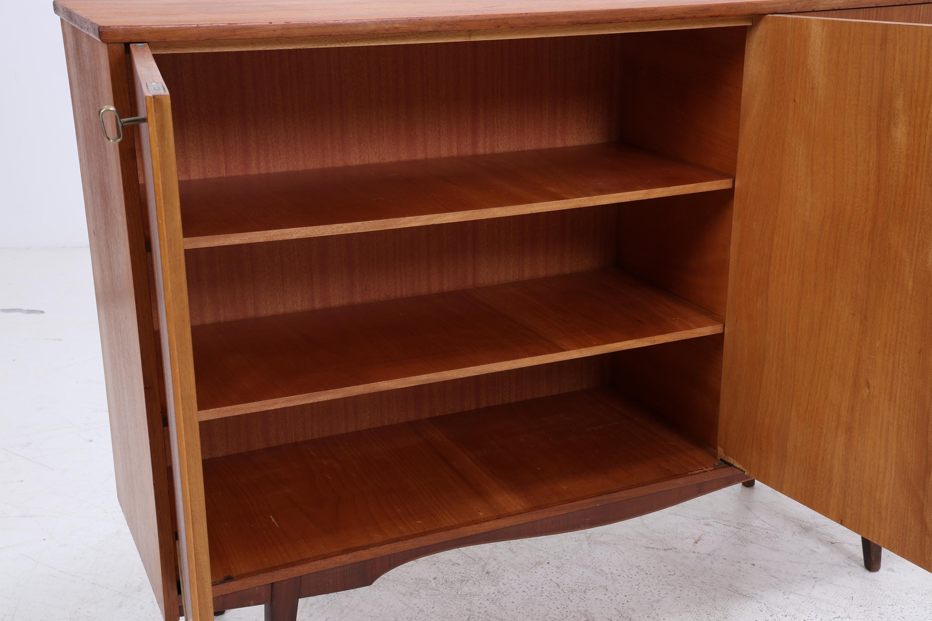 Vintage Teak Highboard 60er Jahre | Mid Century Sideboard Schrank Holz Aufbewahrung