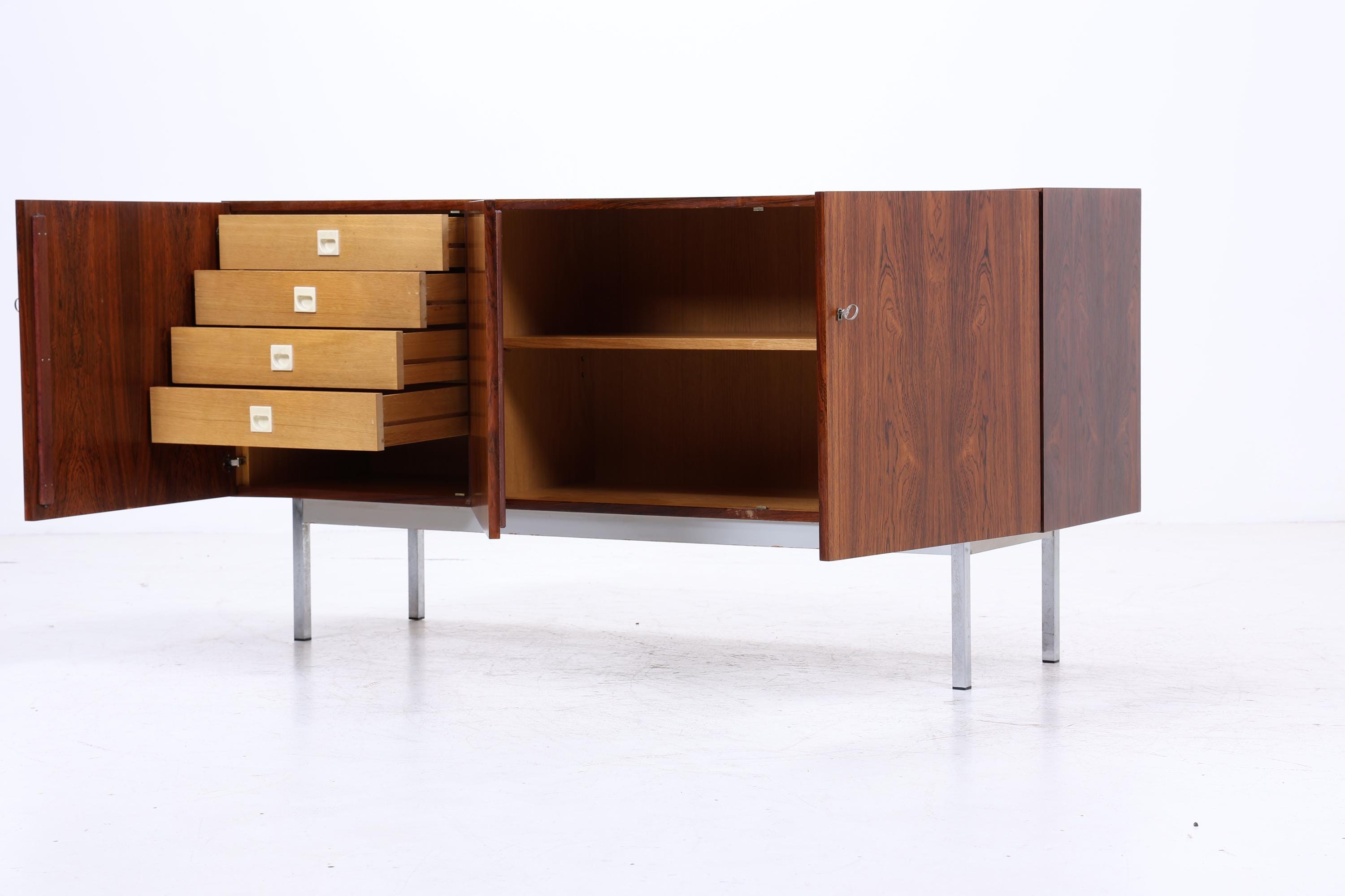 Vintage Sideboard 60er Jahre | Mid Century Schubladen Anrichte Palisander Highboard Holz Aufbewahrung