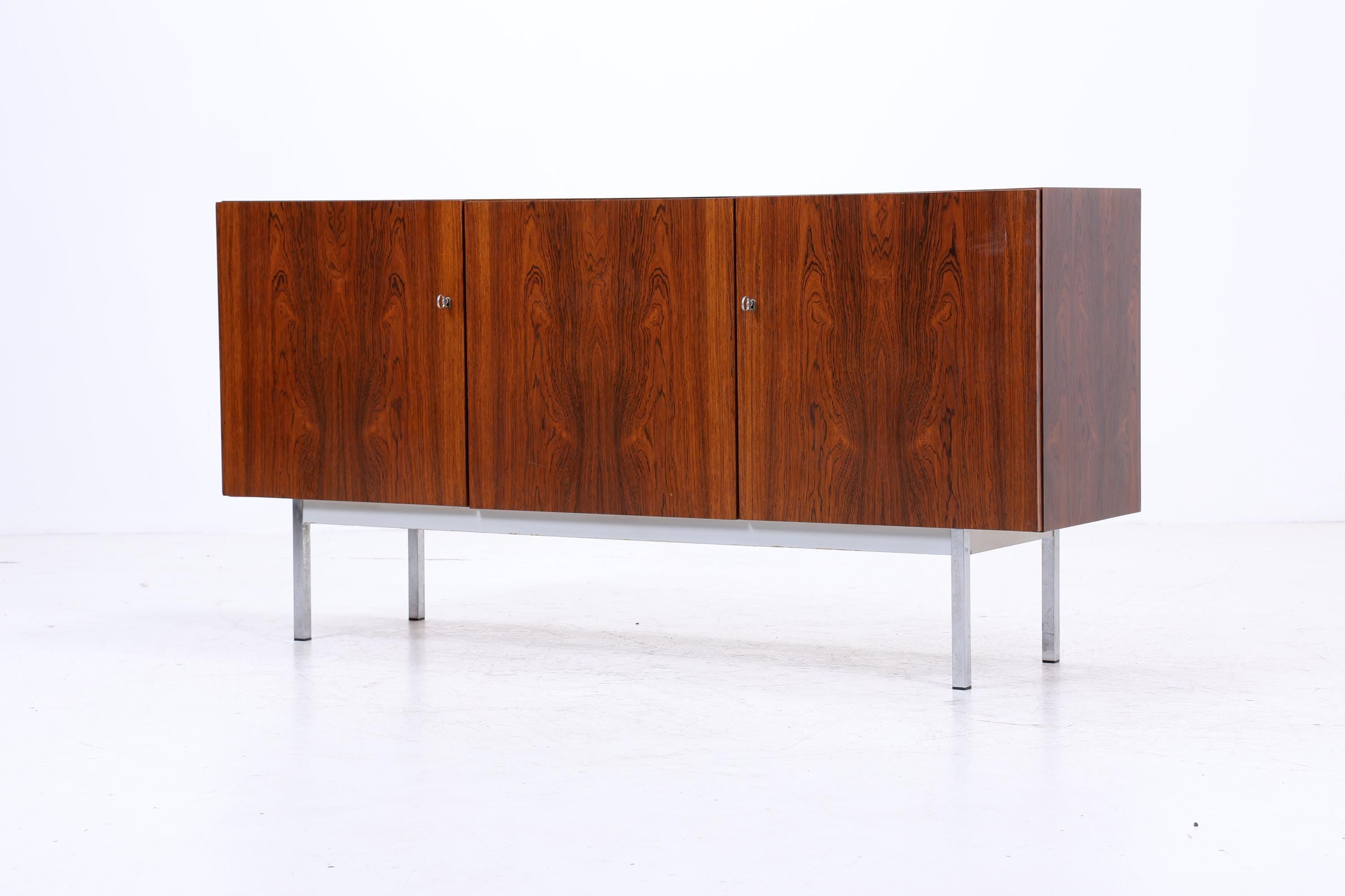 Vintage Sideboard 60er Jahre | Mid Century Schubladen Anrichte Palisander Highboard Holz Aufbewahrung