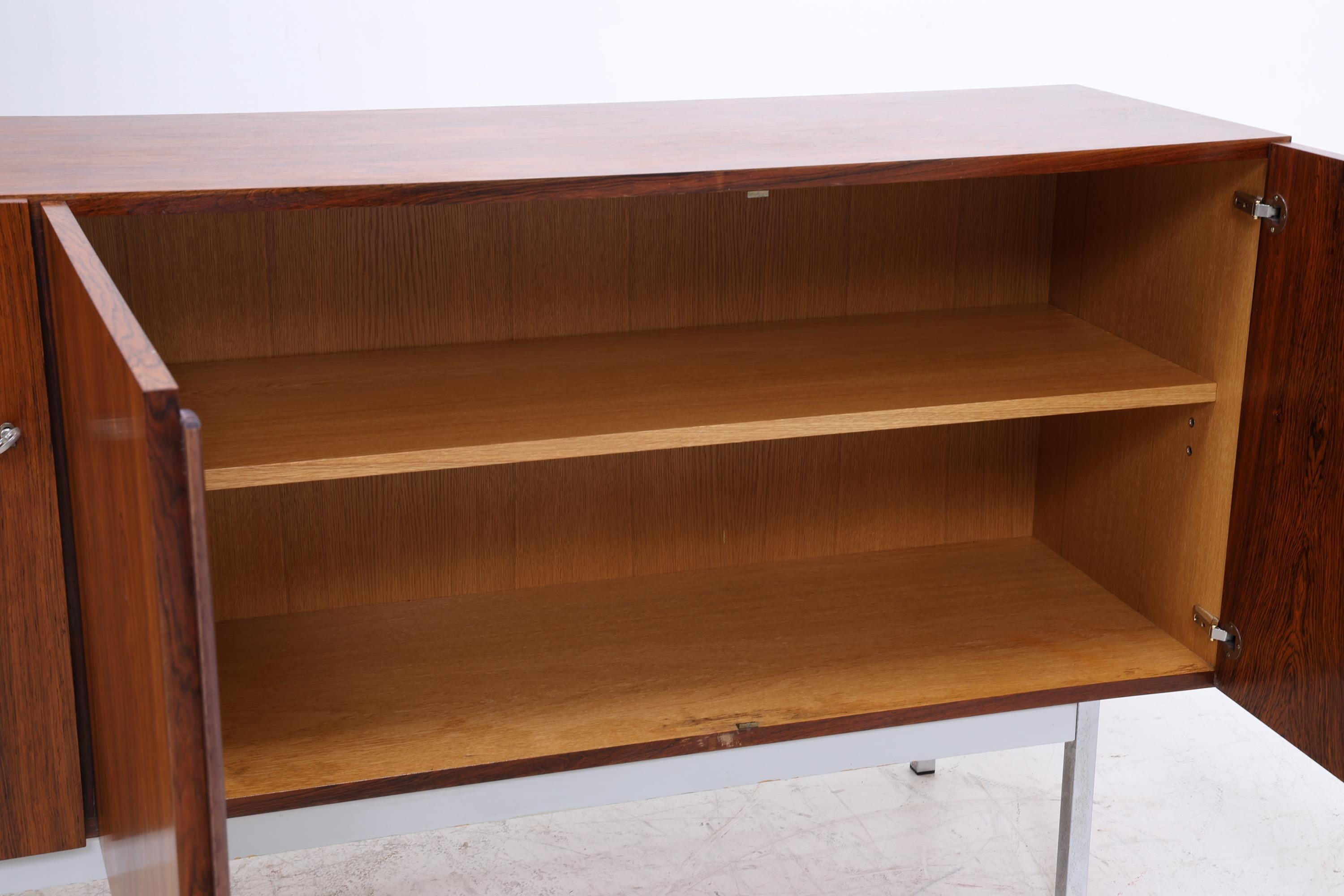 Vintage Sideboard 60er Jahre | Mid Century Schubladen Anrichte Palisander Highboard Holz Aufbewahrung
