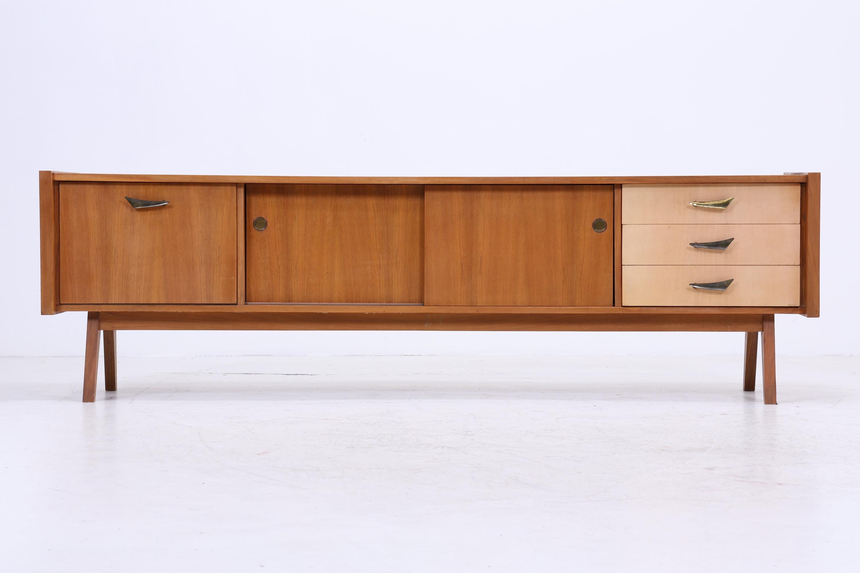Vintage Lowboard 60er Jahre | Mid Century Sideboard mit Schubladen & Fächern Retro Holz Aufbewahrung