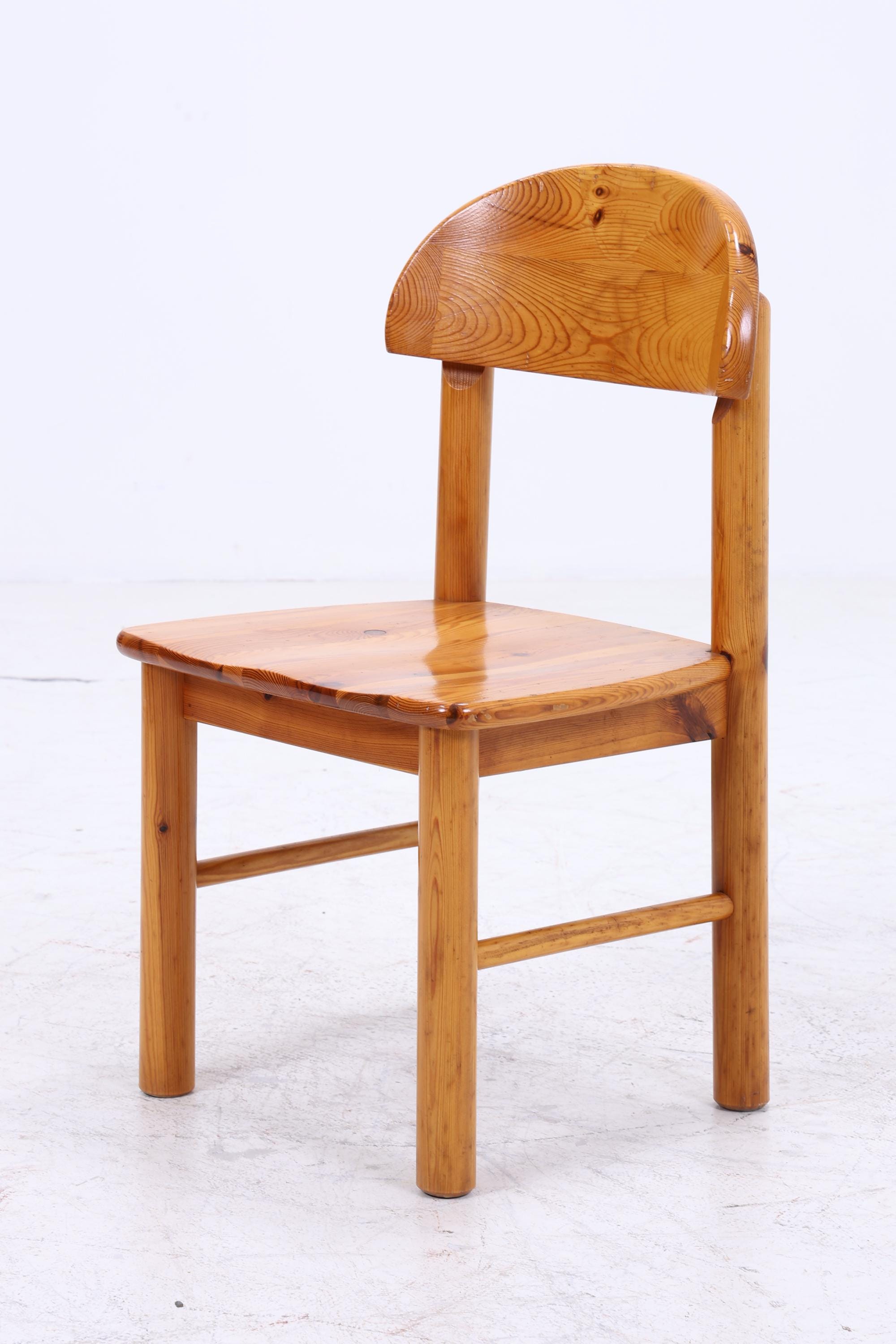 2er Set Holzstühle von Rainer Daumiller, 1970er | Mid Century Küchen Stuhl Esszimmerstühle Vintage Retro