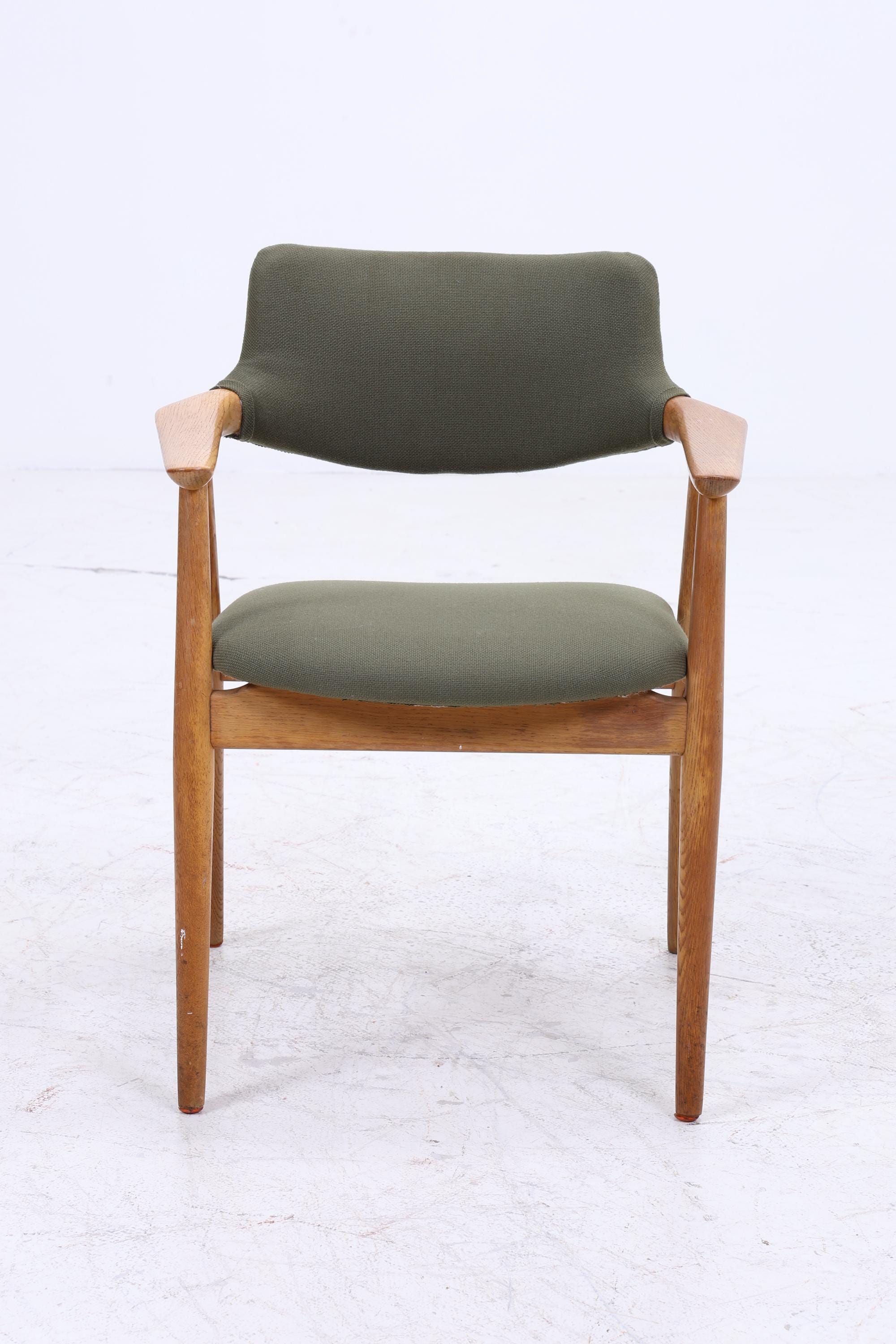 3er Set Eiche Stühle von Erik Kirkegaard für Glostrup | Mid Century Designklassiker | Vintage Stuhl | Retro Stuhl Grün
