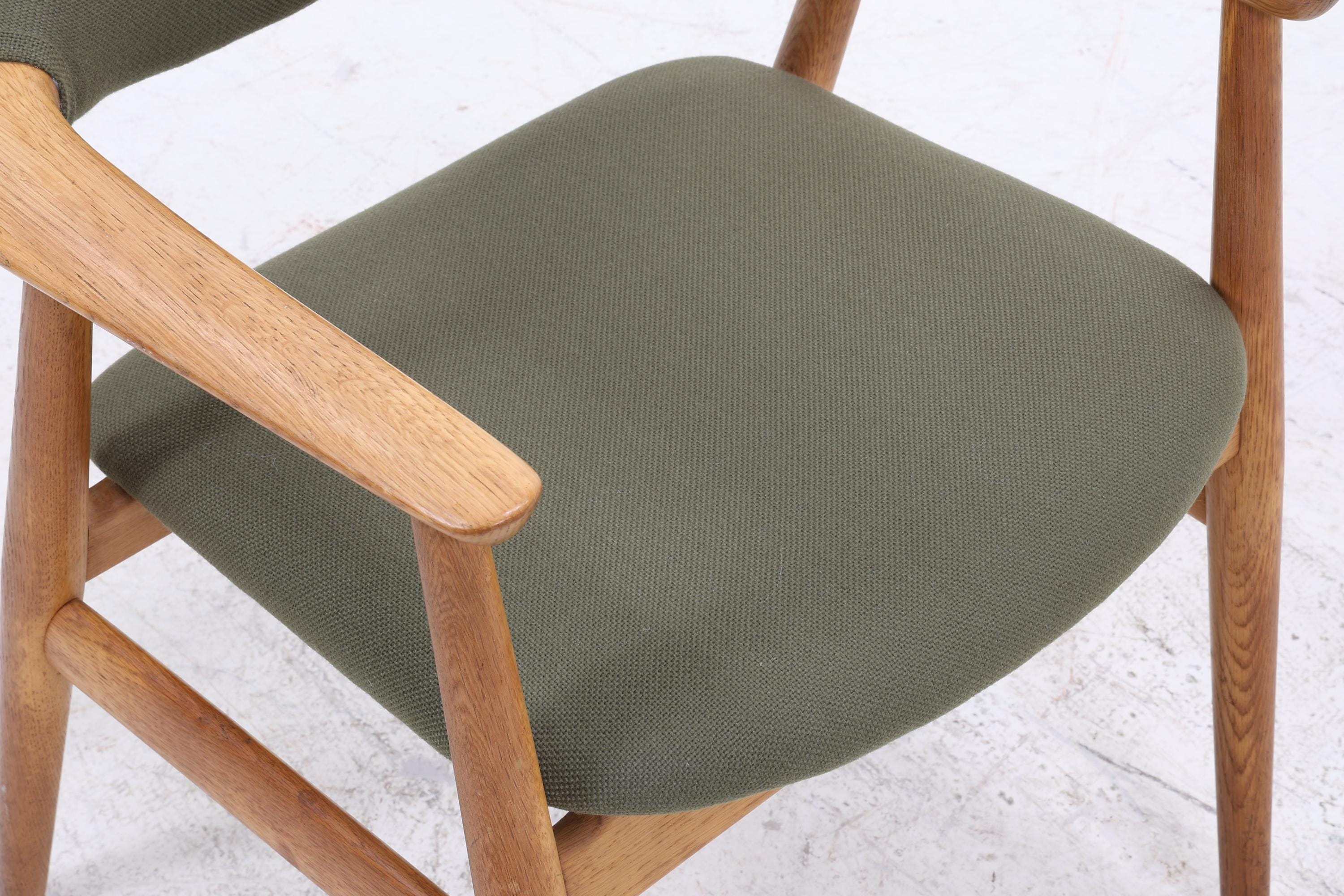 3er Set Eiche Stühle von Erik Kirkegaard für Glostrup | Mid Century Designklassiker | Vintage Stuhl | Retro Stuhl Grün
