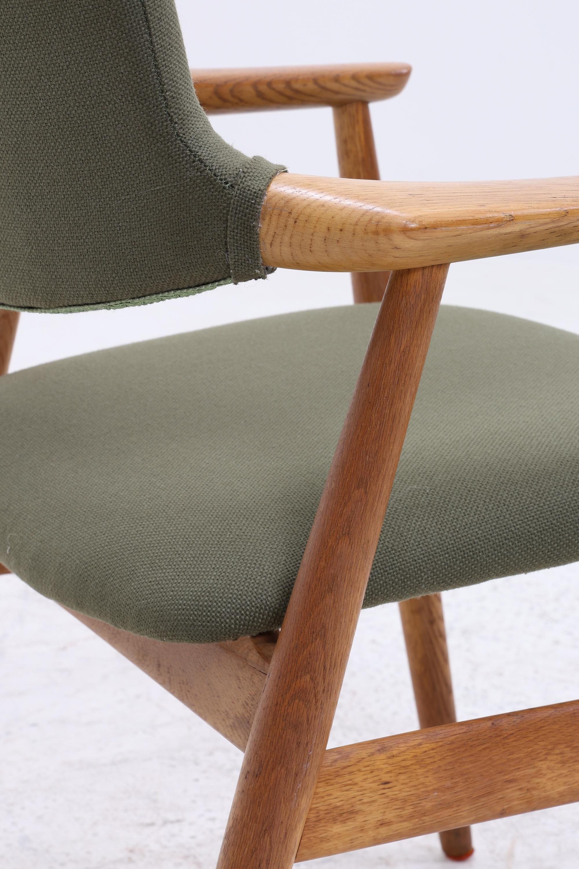 3er Set Eiche Stühle von Erik Kirkegaard für Glostrup | Mid Century Designklassiker | Vintage Stuhl | Retro Stuhl Grün
