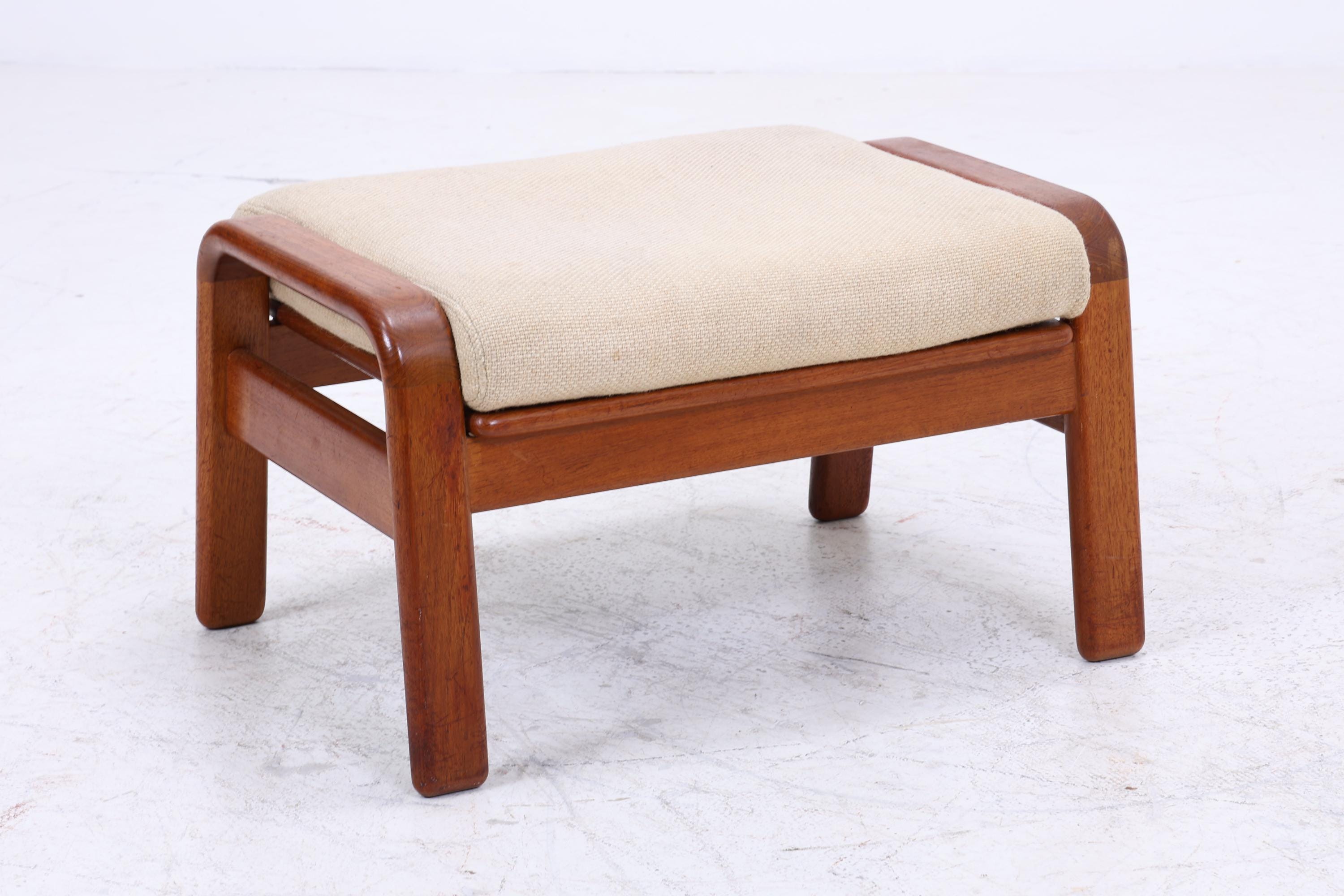 Vintage Fußhocker aus Teak von HS Design | Mid Century Hocker Ottomane Lounge Danish Design 70er