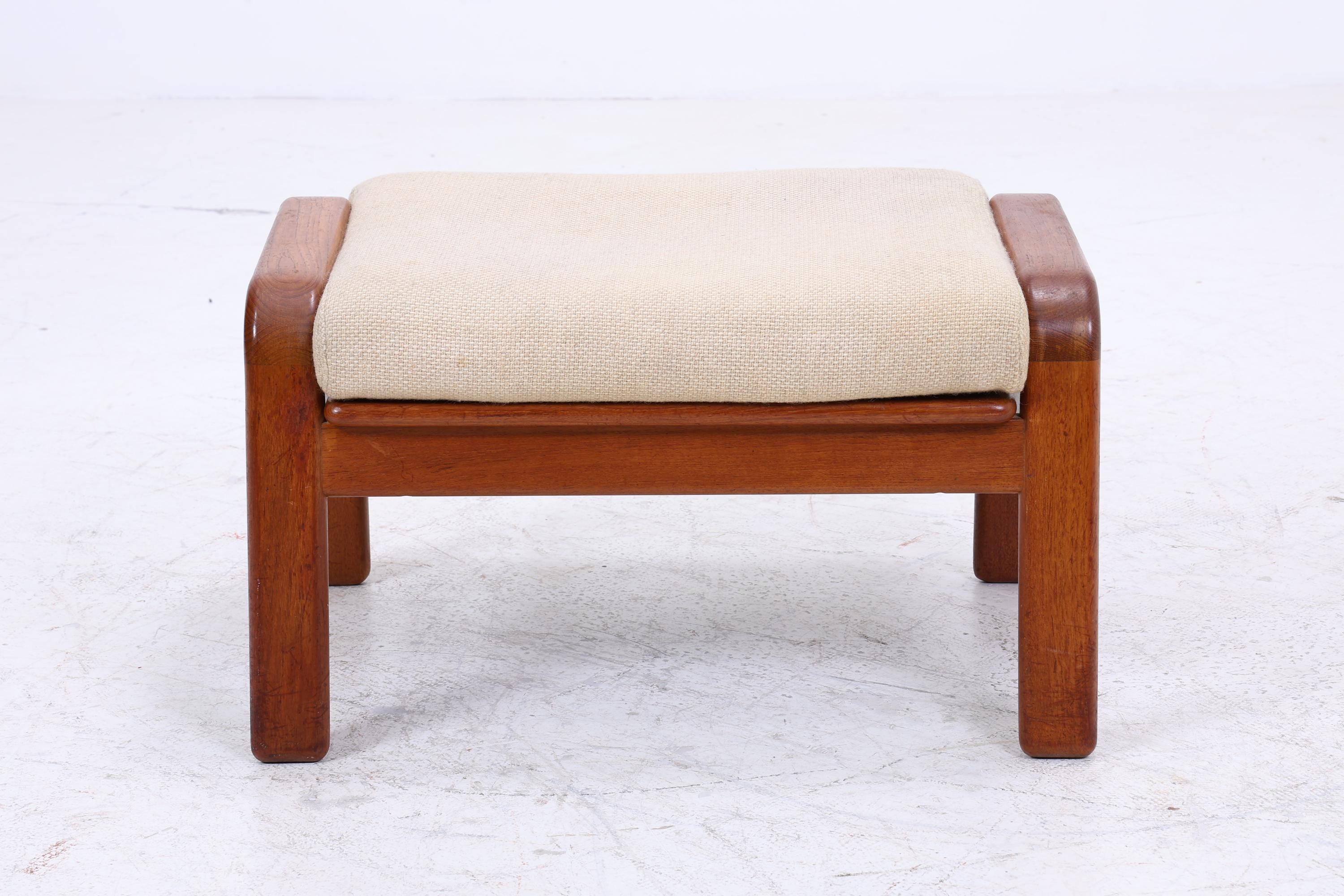 Vintage Fußhocker aus Teak von HS Design | Mid Century Hocker Ottomane Lounge Danish Design 70er