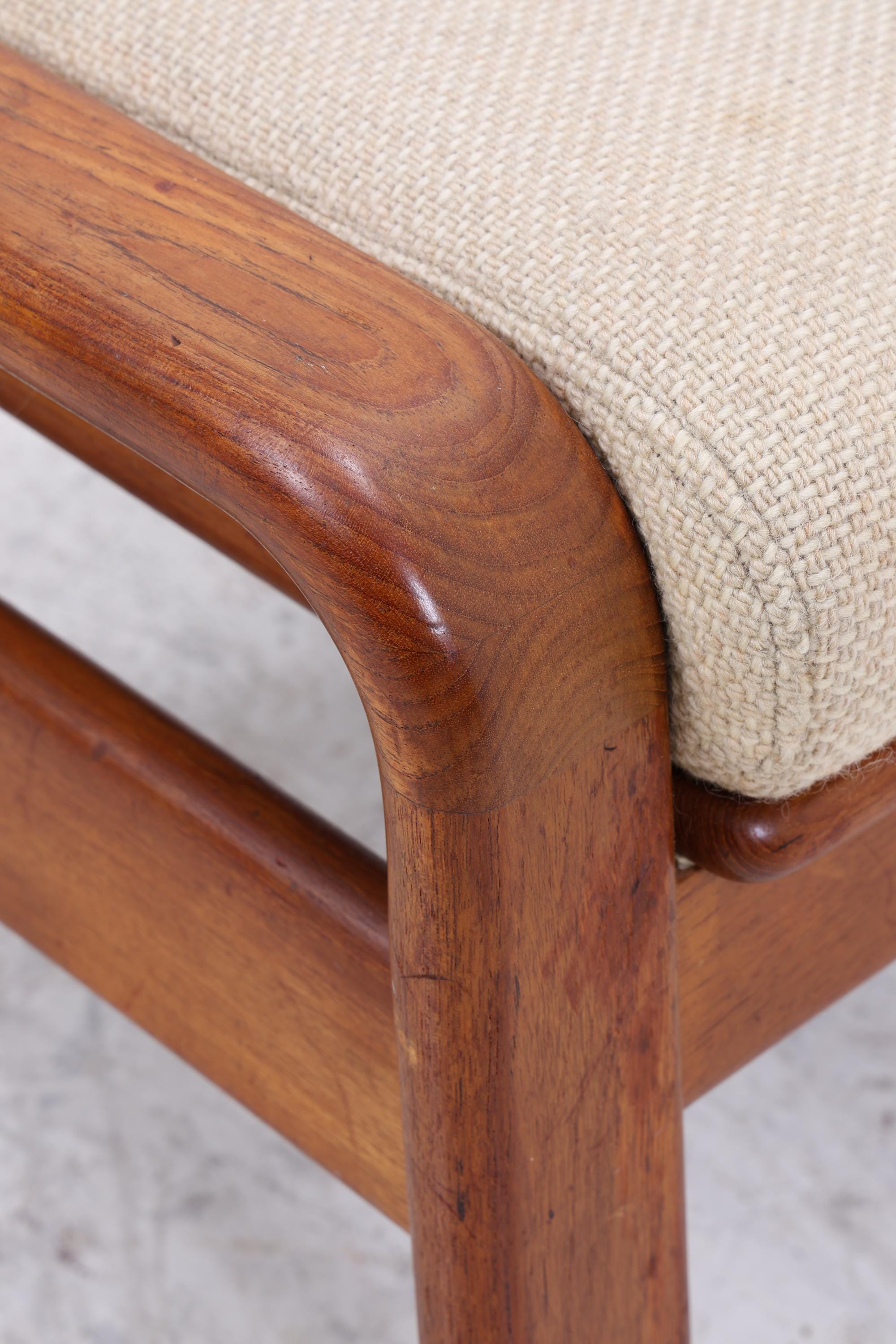 Vintage Fußhocker aus Teak von HS Design | Mid Century Hocker Ottomane Lounge Danish Design 70er