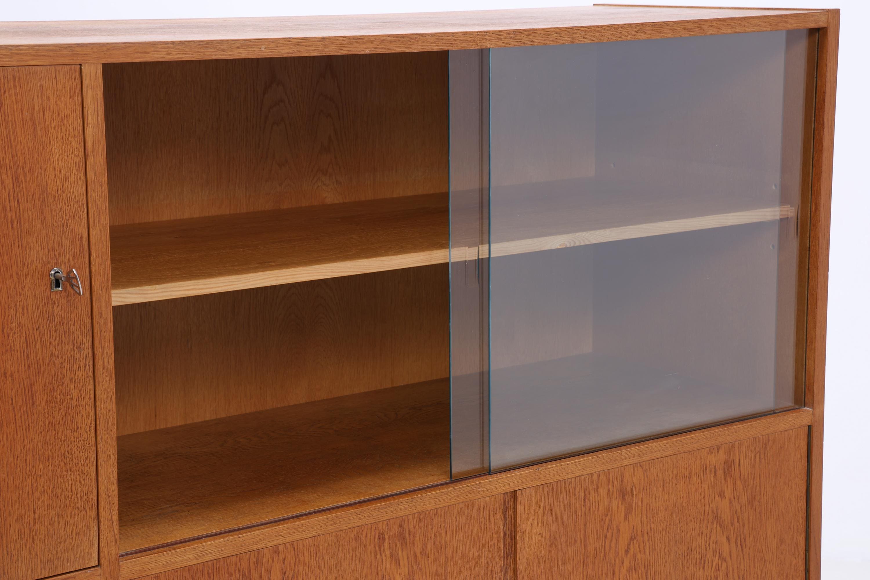 Hellerau Vintage Vitrineaus Eiche | Mid Century Highboard Serie 602 Franz Ehrlich Schrankwand Schrank Aufbewahrung