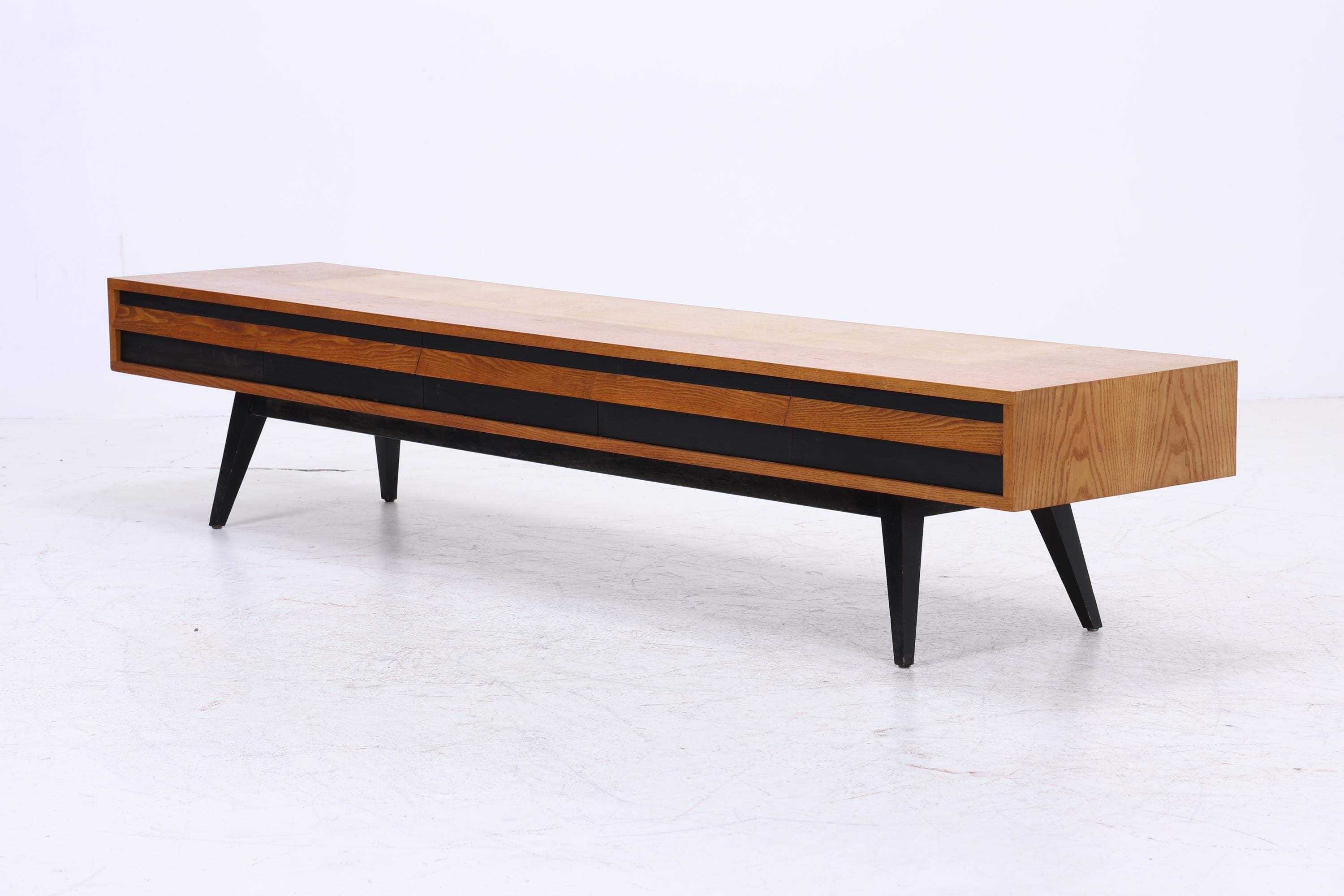 Vintage Lowboard 60er Jahre | Mid Century Sideboard mit Schubladen Retro Holz Aufbewahrung