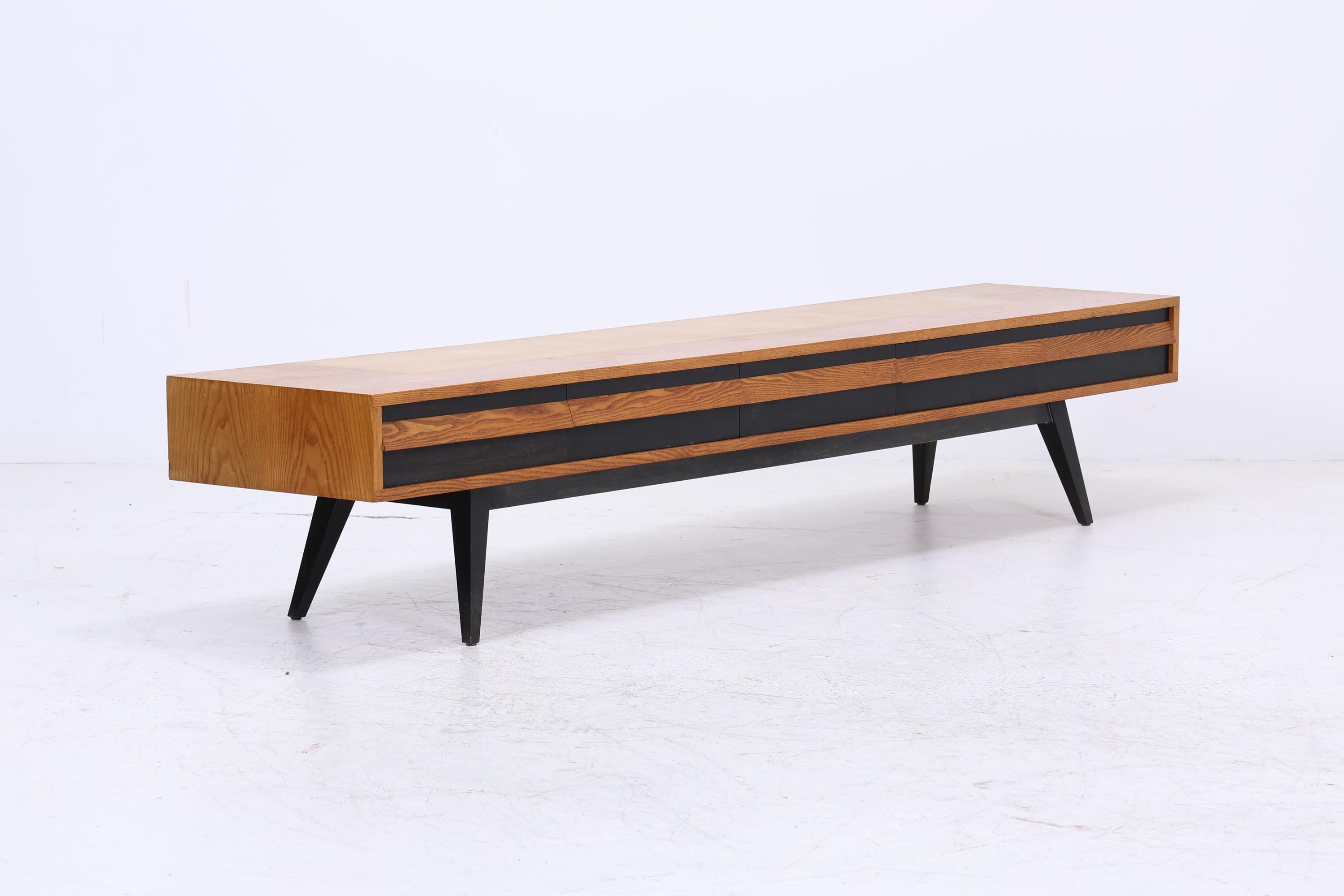 Vintage Lowboard 60er Jahre | Mid Century Sideboard mit Schubladen Retro Holz Aufbewahrung