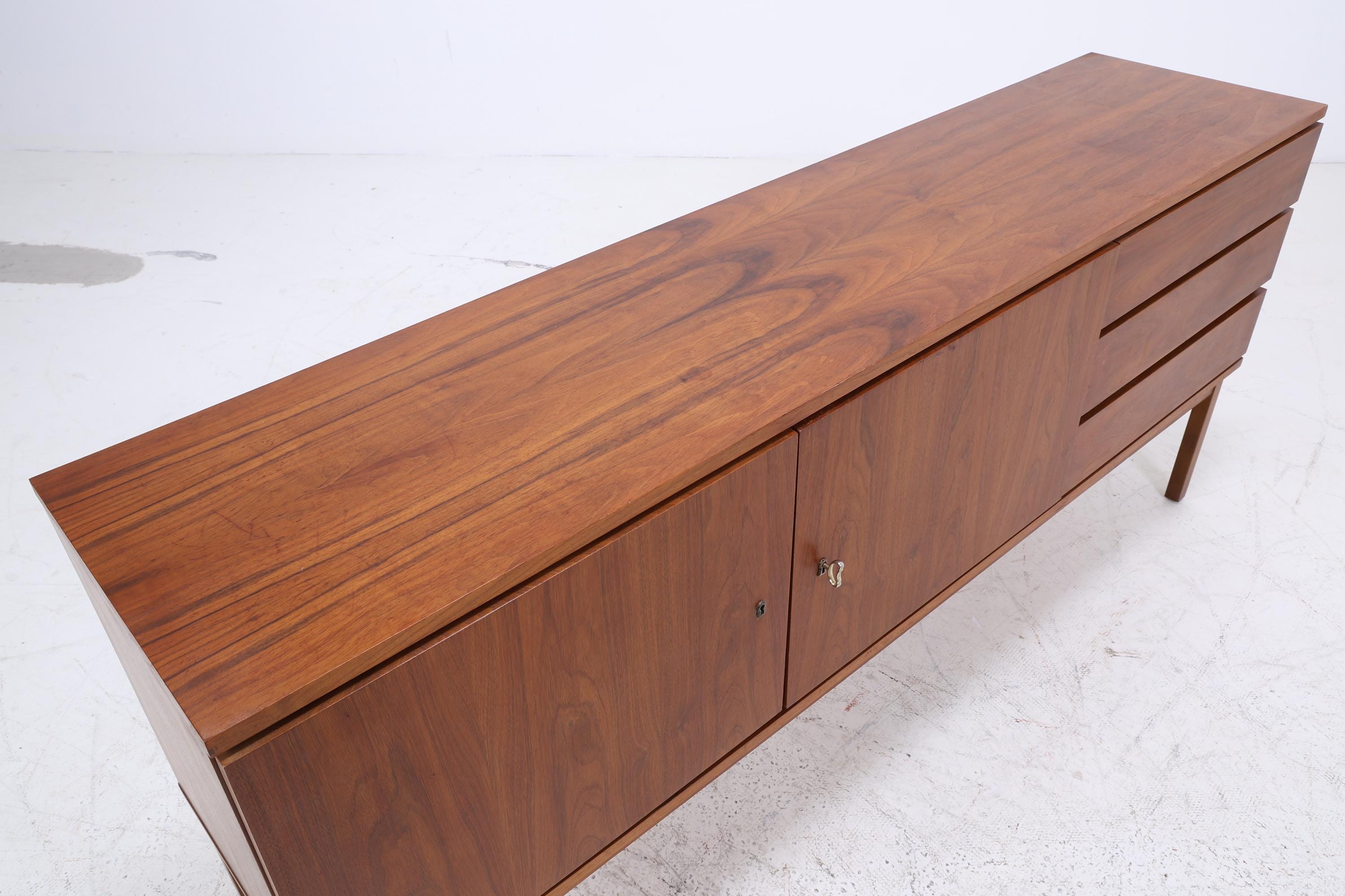 Vintage Sideboard 60er Jahre | Mid Century TV Board mit Schubladen & Fächern Retro Holz Aufbewahrung