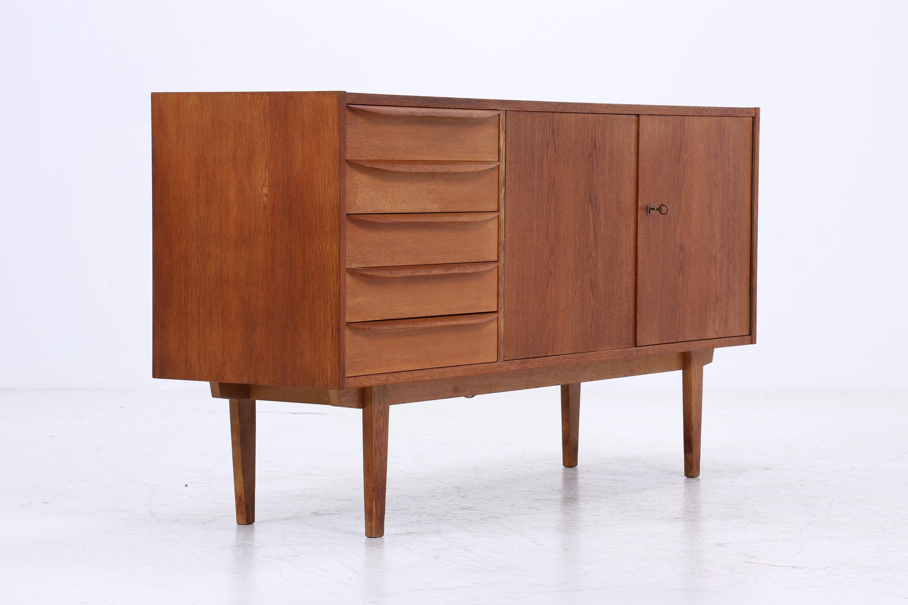 Hellerau 602 / K Sideboard 60er Jahre | Mid Century Schubladen Anrichte Eiche Schrank Franz Ehrlich Design Retro 70er