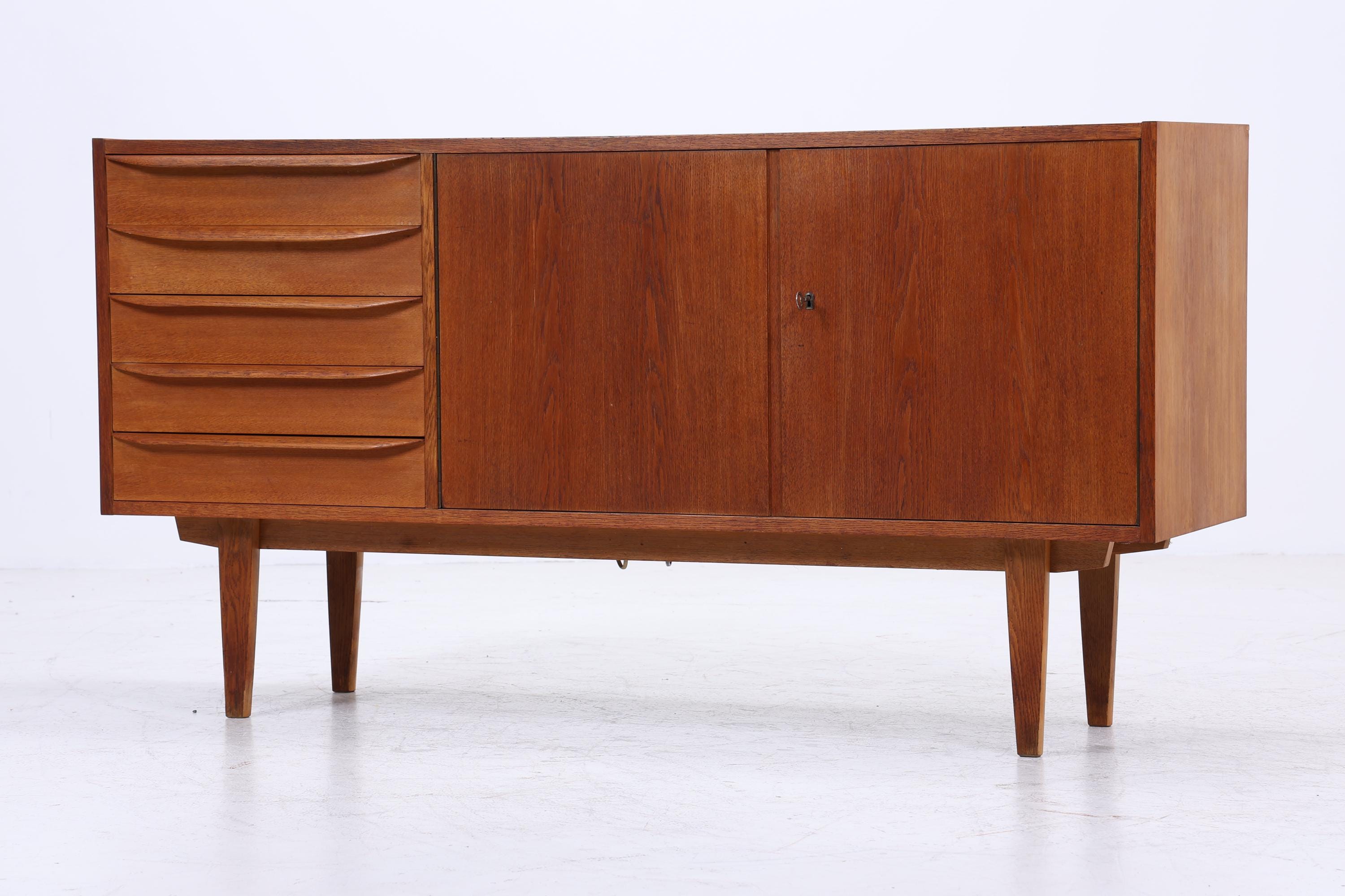 Hellerau 602 / K Sideboard 60er Jahre | Mid Century Schubladen Anrichte Eiche Schrank Franz Ehrlich Design Retro 70er