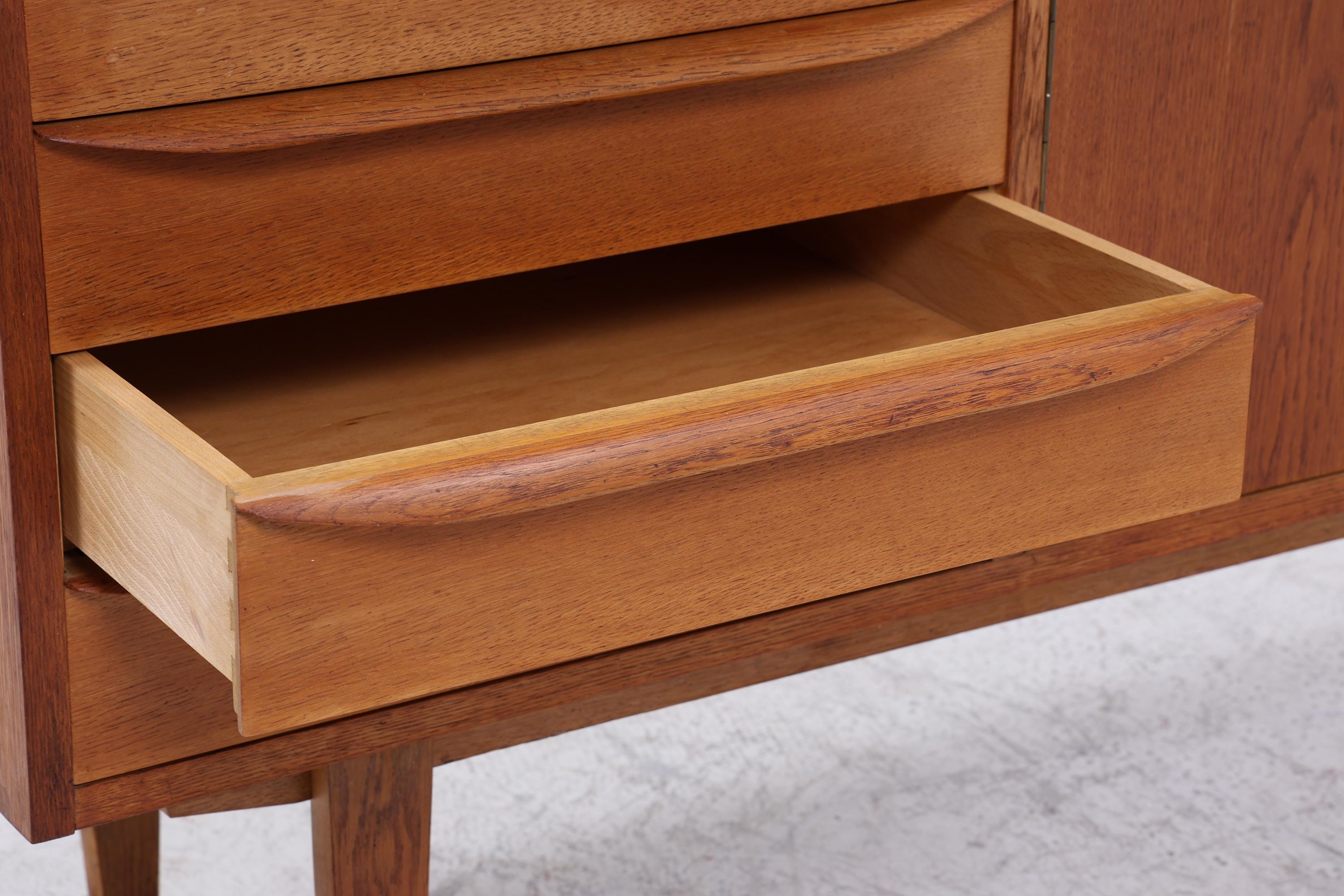 Hellerau 602 / K Sideboard 60er Jahre | Mid Century Schubladen Anrichte Eiche Schrank Franz Ehrlich Design Retro 70er