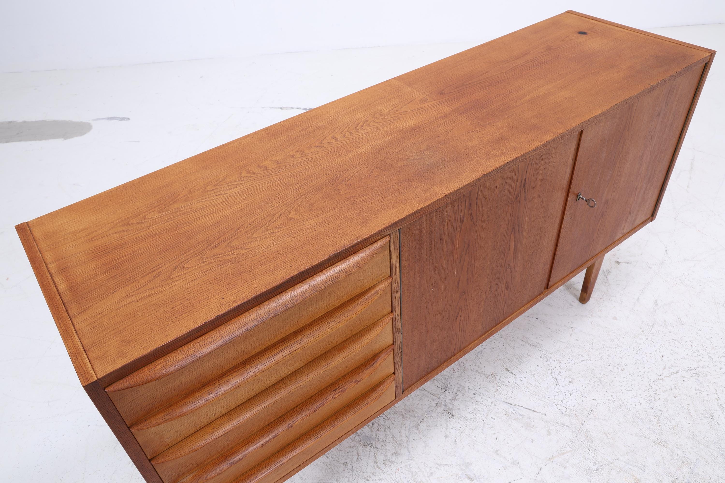 Hellerau 602 / K Sideboard 60er Jahre | Mid Century Schubladen Anrichte Eiche Schrank Franz Ehrlich Design Retro 70er