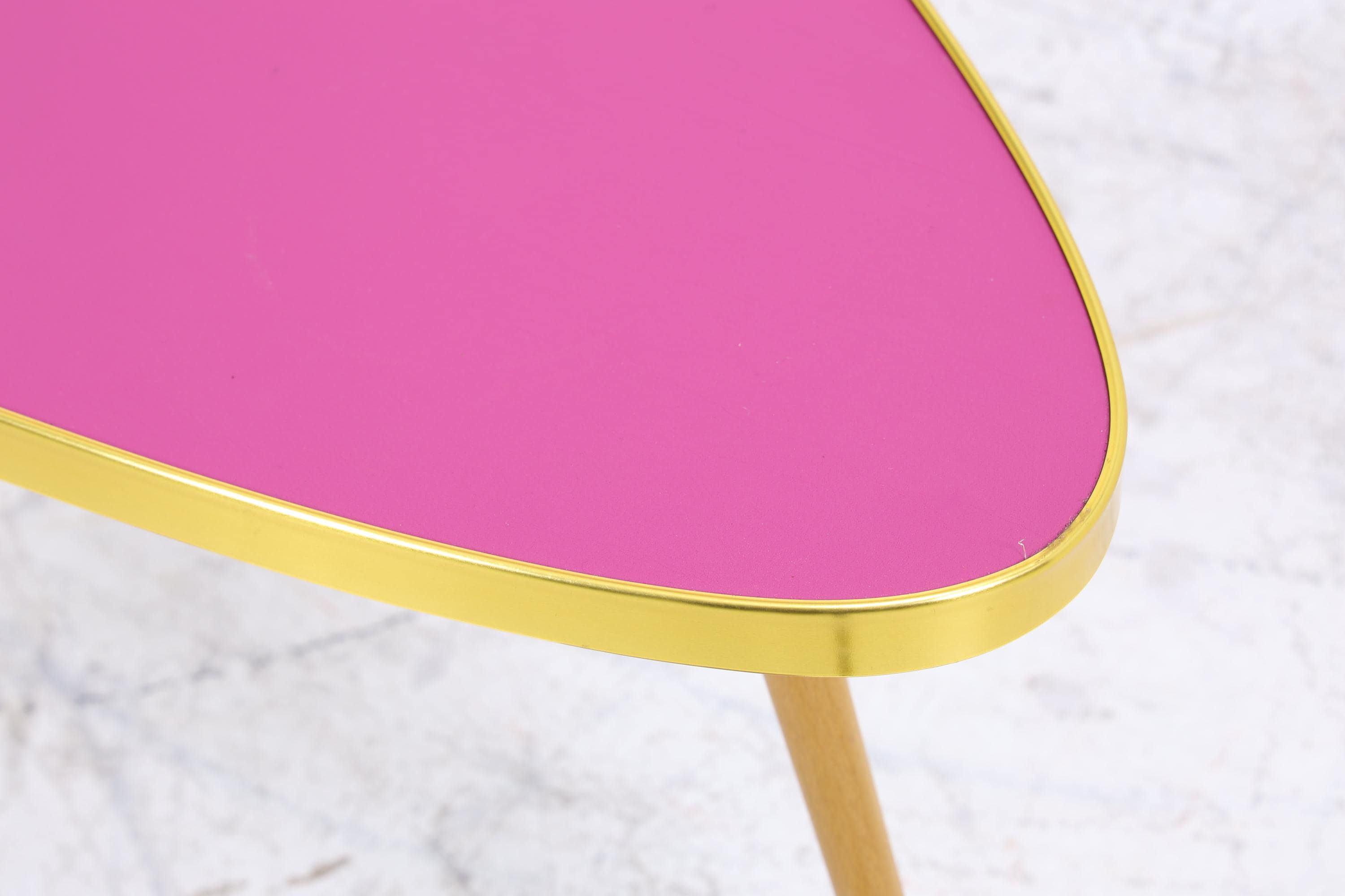 Vintage Blumentisch | Mid Century Nierentisch | Beistelltisch Pink 60er Jahre