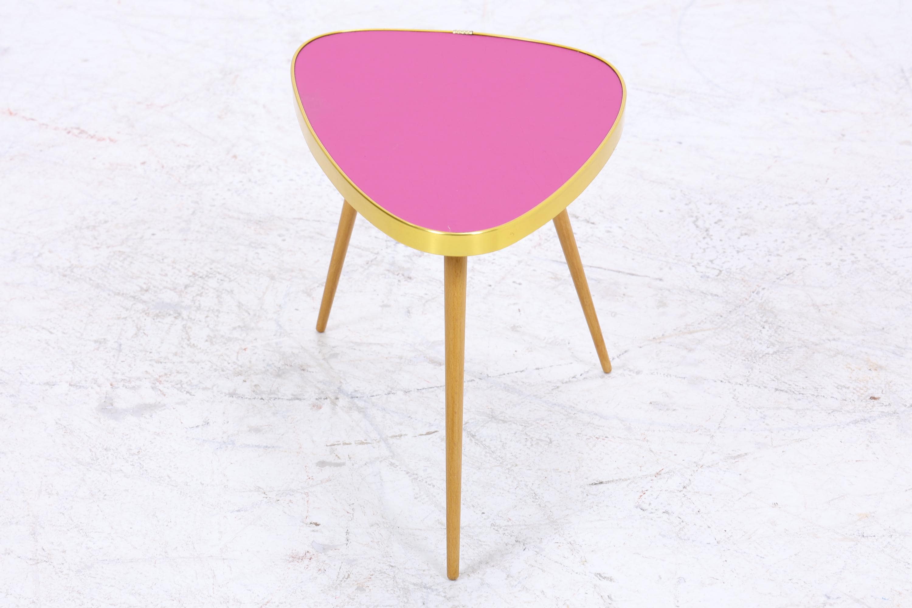 Vintage Blumentisch | Mid Century Nierentisch | Beistelltisch Pink 60er Jahre