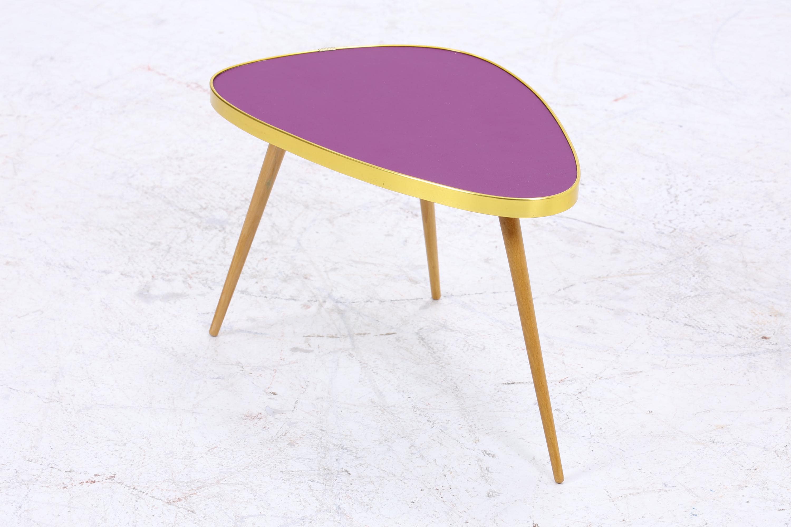 Vintage Blumentisch | Mid Century Nierentisch | Beistelltisch Lila 60er Jahre