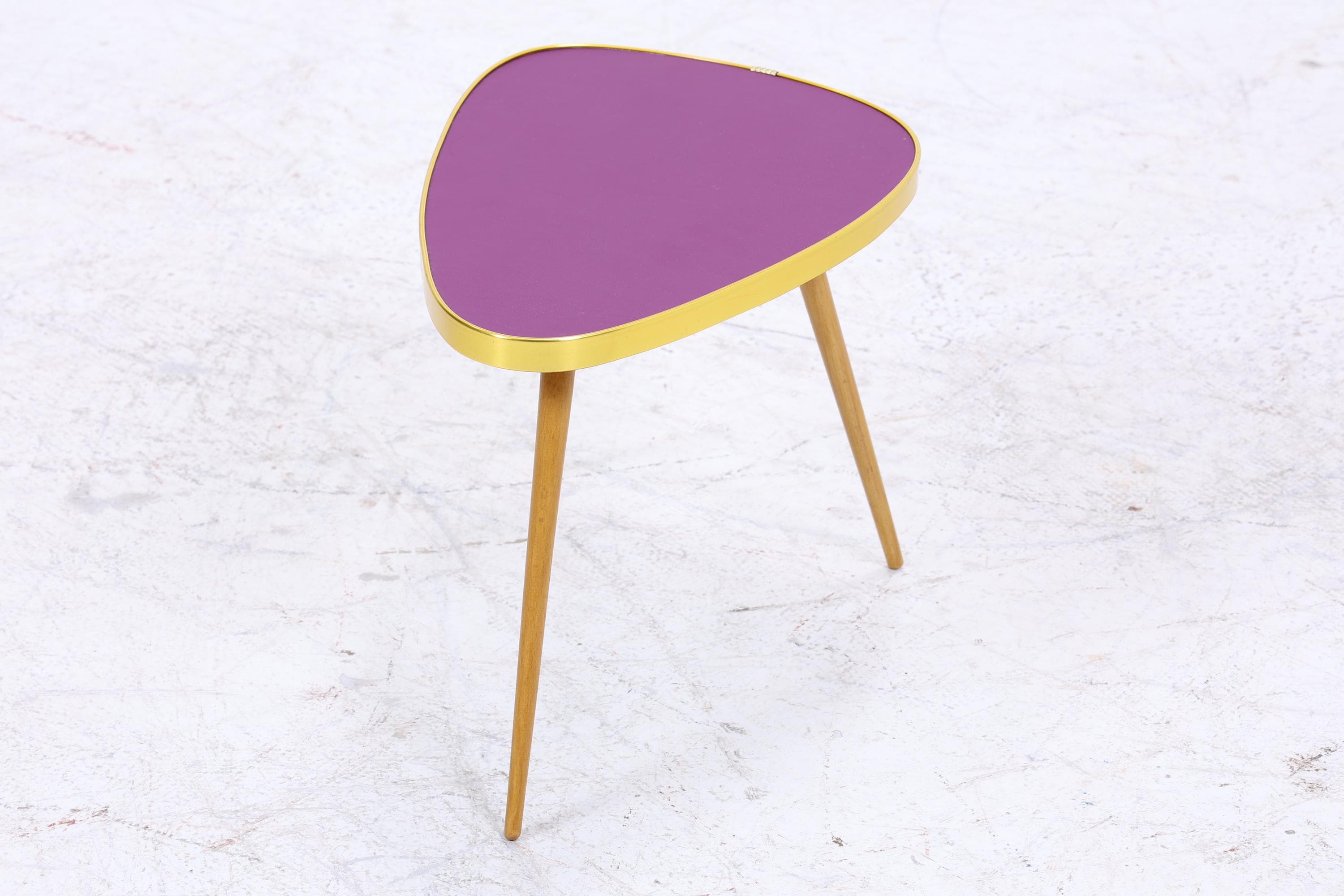Vintage Blumentisch | Mid Century Nierentisch | Beistelltisch Lila 60er Jahre