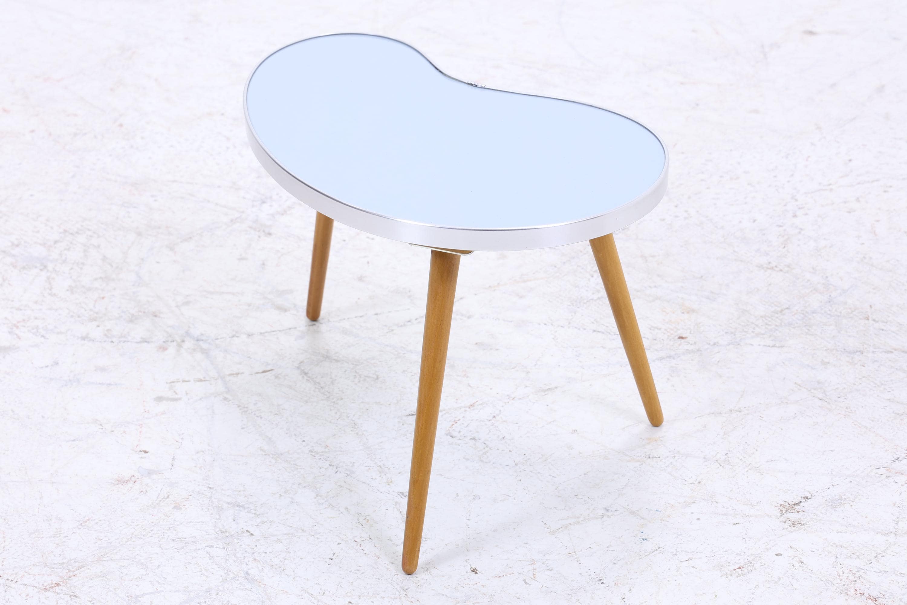 Vintage Nierentisch | Mid Century Blumentisch | Beistelltische Blau 60er Jahre