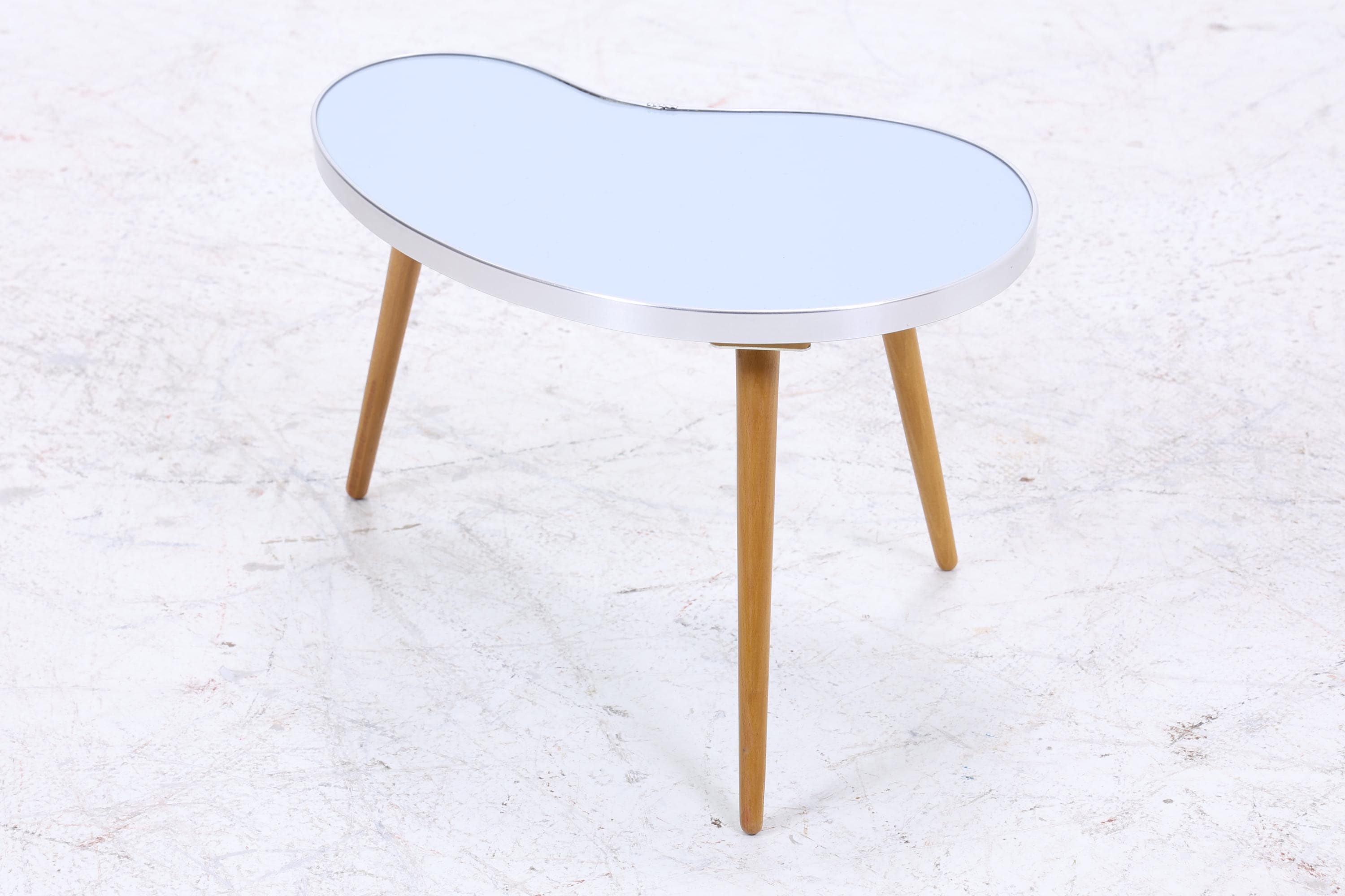 Vintage Nierentisch | Mid Century Blumentisch | Beistelltische Blau 60er Jahre