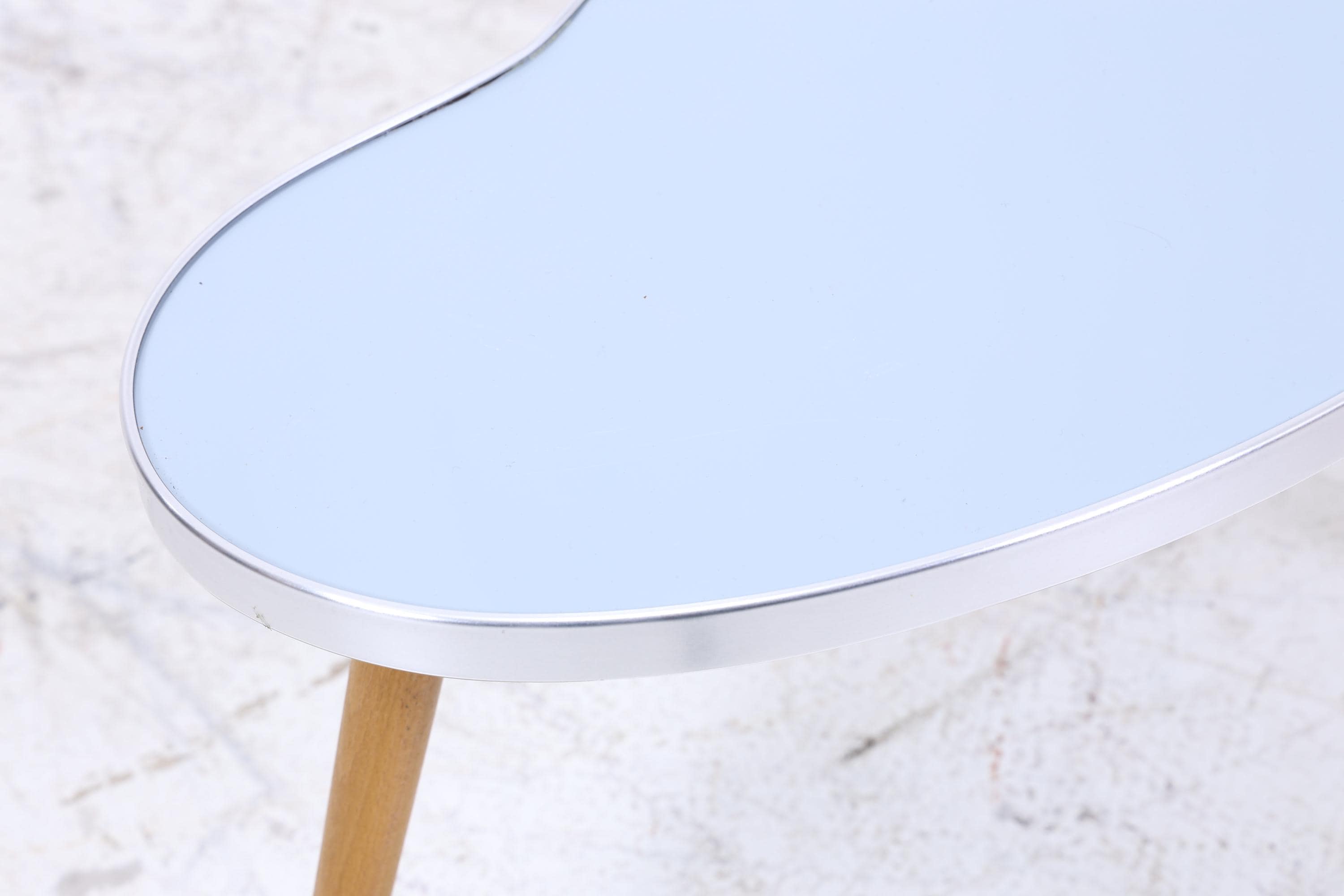 Vintage Nierentisch | Mid Century Blumentisch | Beistelltische Blau 60er Jahre
