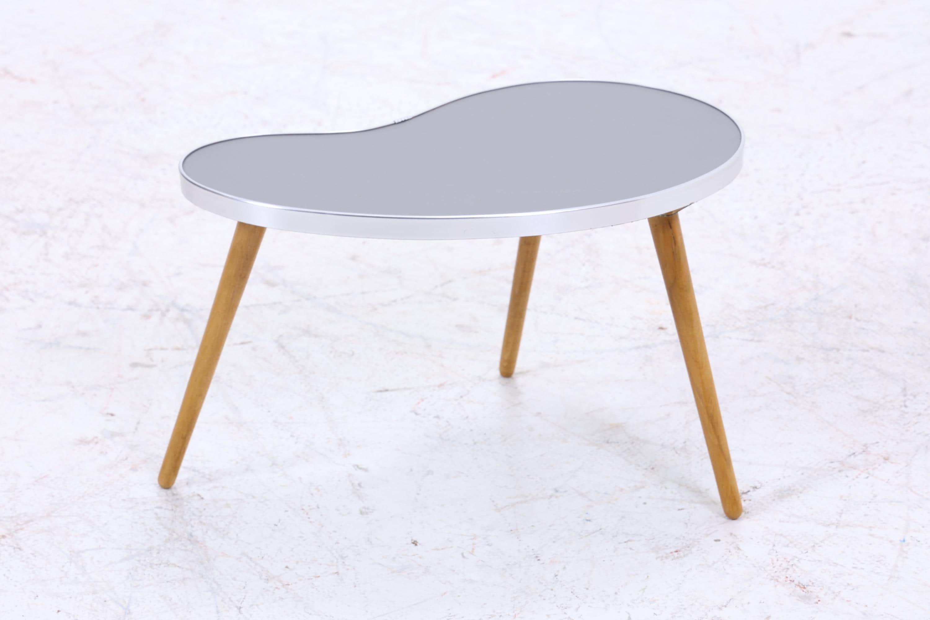 Vintage Nierentisch | Mid Century Blumentisch | Beistelltische Grau 60er Jahre