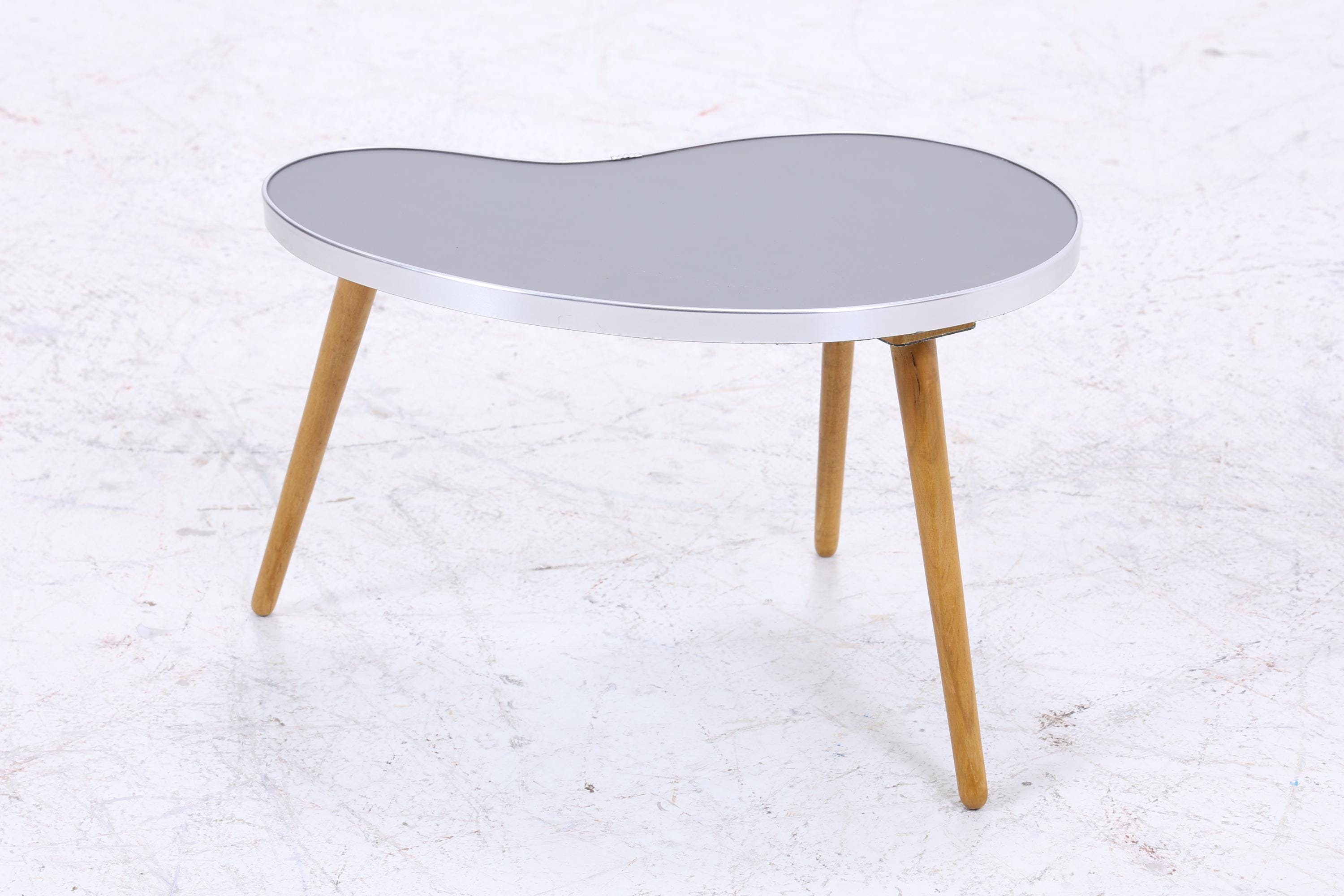 Vintage Nierentisch | Mid Century Blumentisch | Beistelltische Grau 60er Jahre