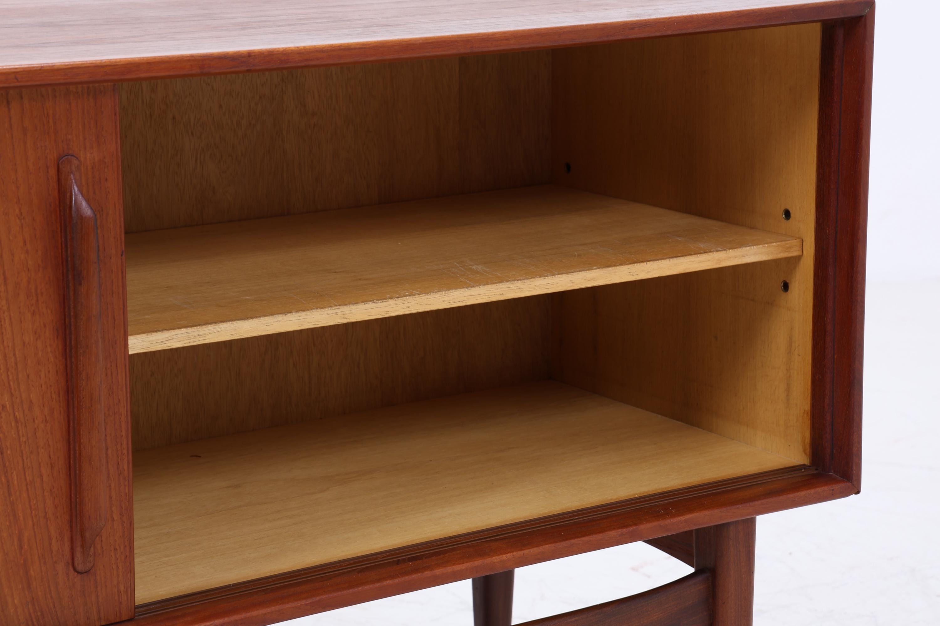 RT-217 Teak Sideboard von Heinrich Riestenpatt für RT Möbel | Mid Century Anrichte mit Schiebetüren Vintage Retro Holz Aufbewahrung