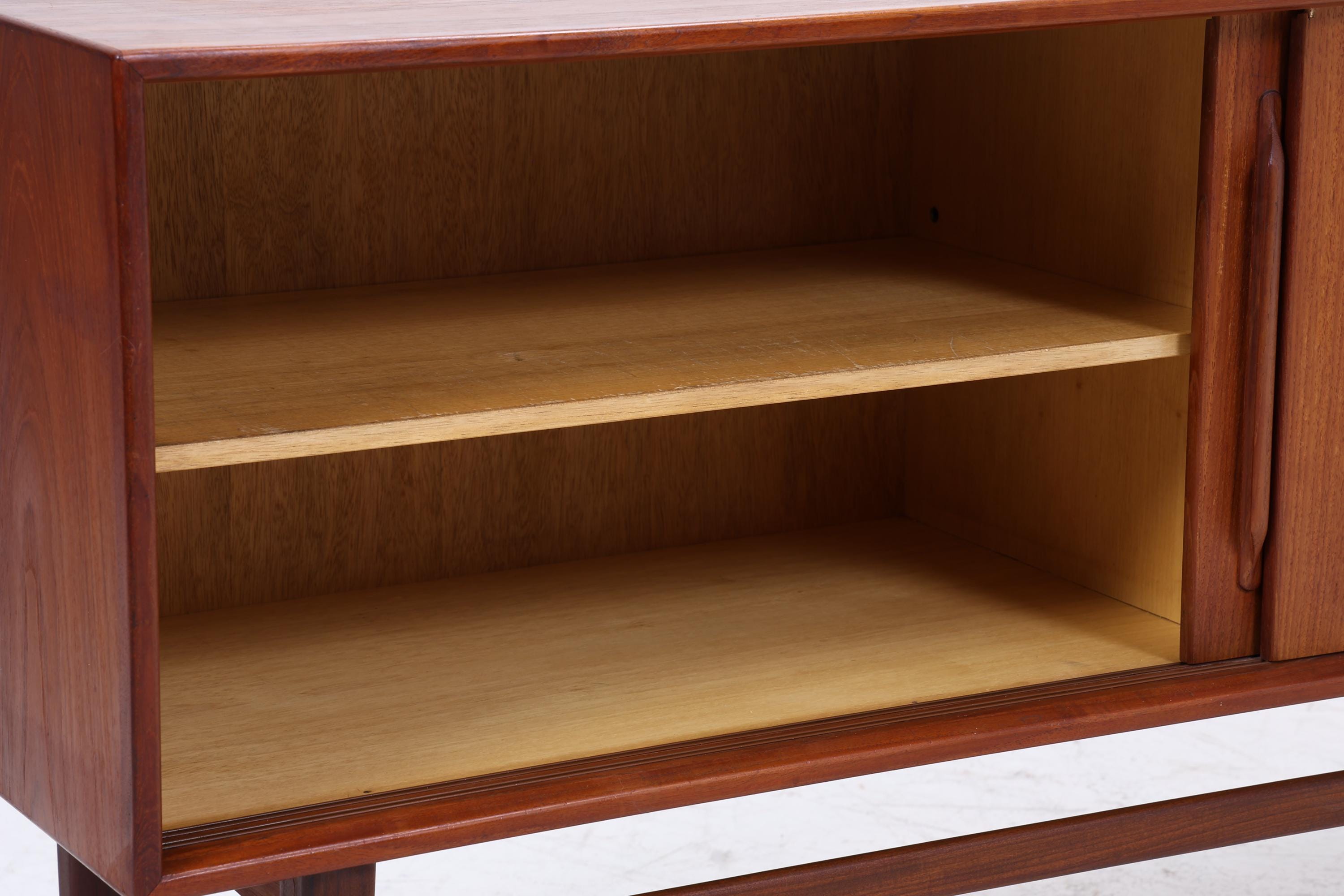 RT-217 Teak Sideboard von Heinrich Riestenpatt für RT Möbel | Mid Century Anrichte mit Schiebetüren Vintage Retro Holz Aufbewahrung
