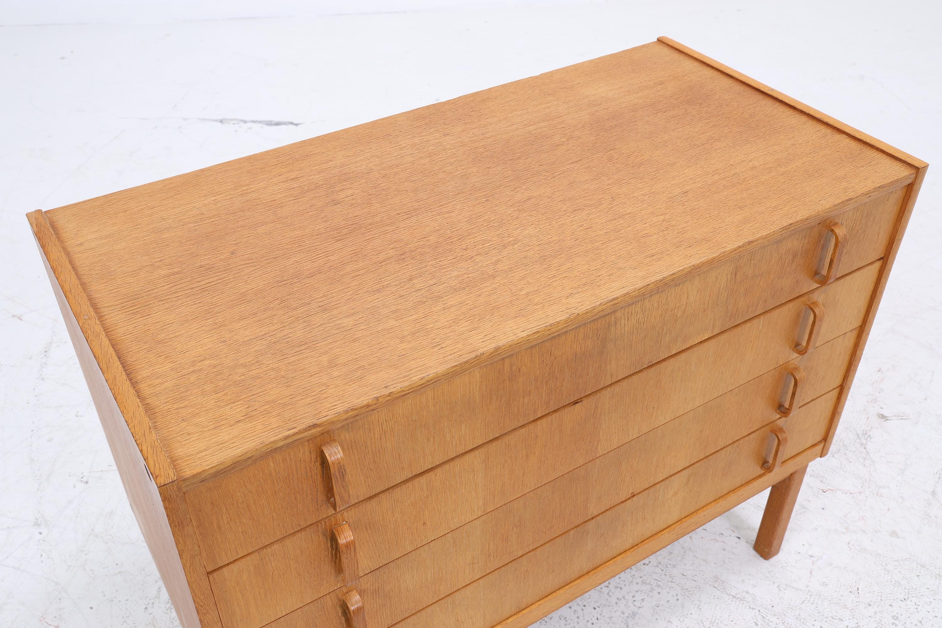 Vintage Eiche Kommode von Bertil Fridhagen 60er | Mid Century Schubladen Schrank | Kleine Anrichte Retro Holz Aufbewahrung