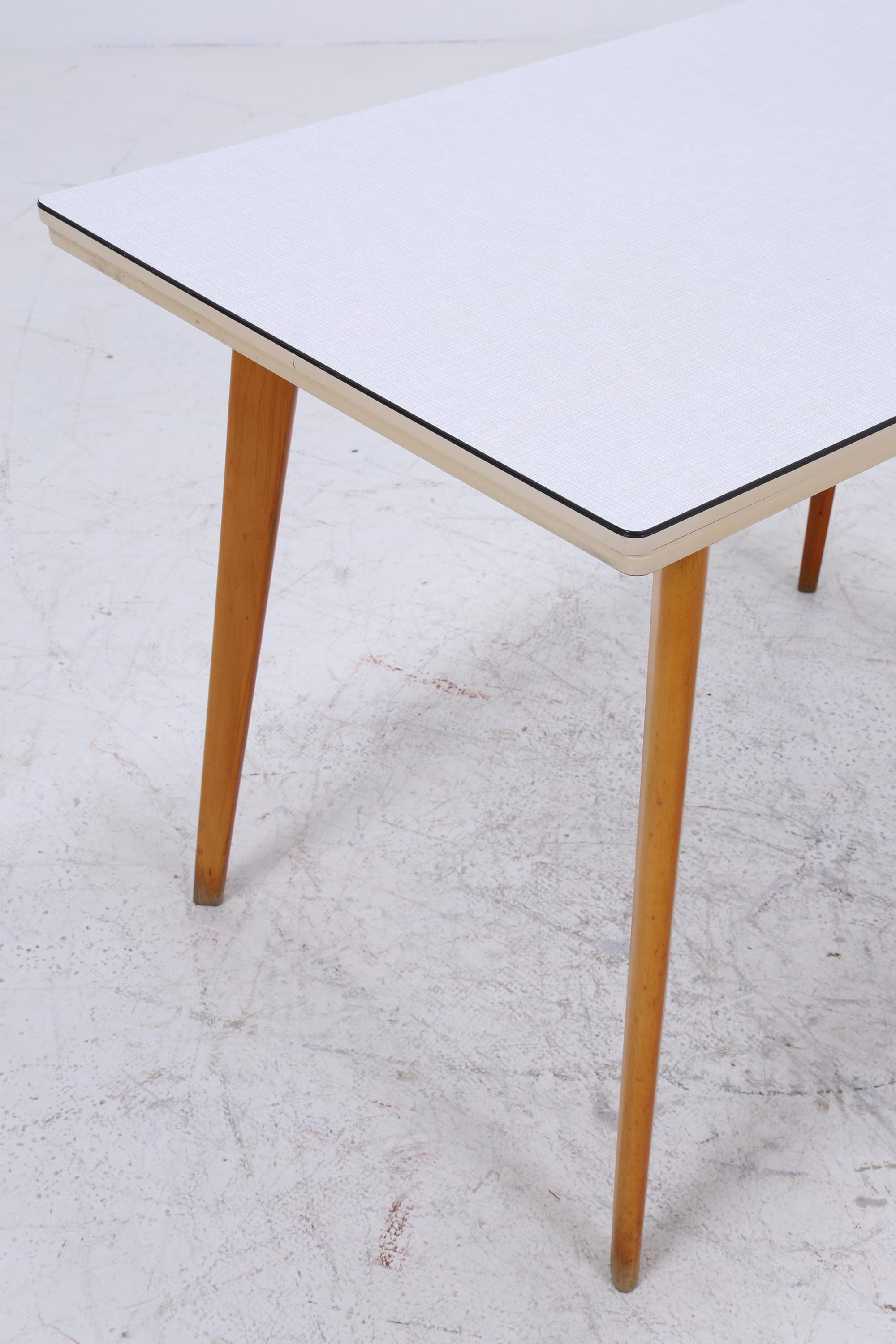 Klassischer Vintage Küchentisch 60er Jahre | Mid Century Esstisch Tisch Retro 70er Holz Resopal Ausziehbar