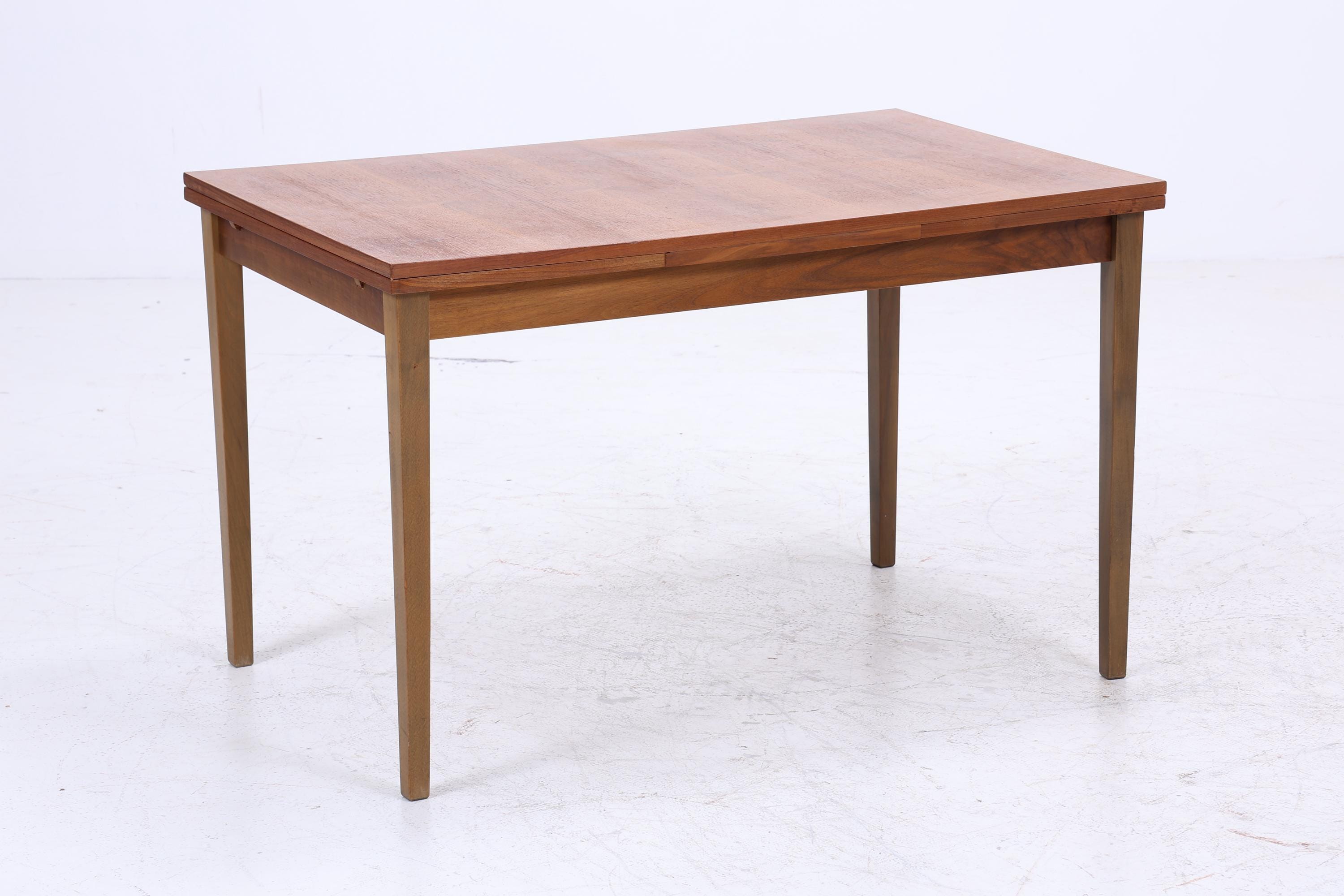 Vintage Teak Esstisch | Mid-Century Ausziehbarer Küchentisch 1960er Teak Holz