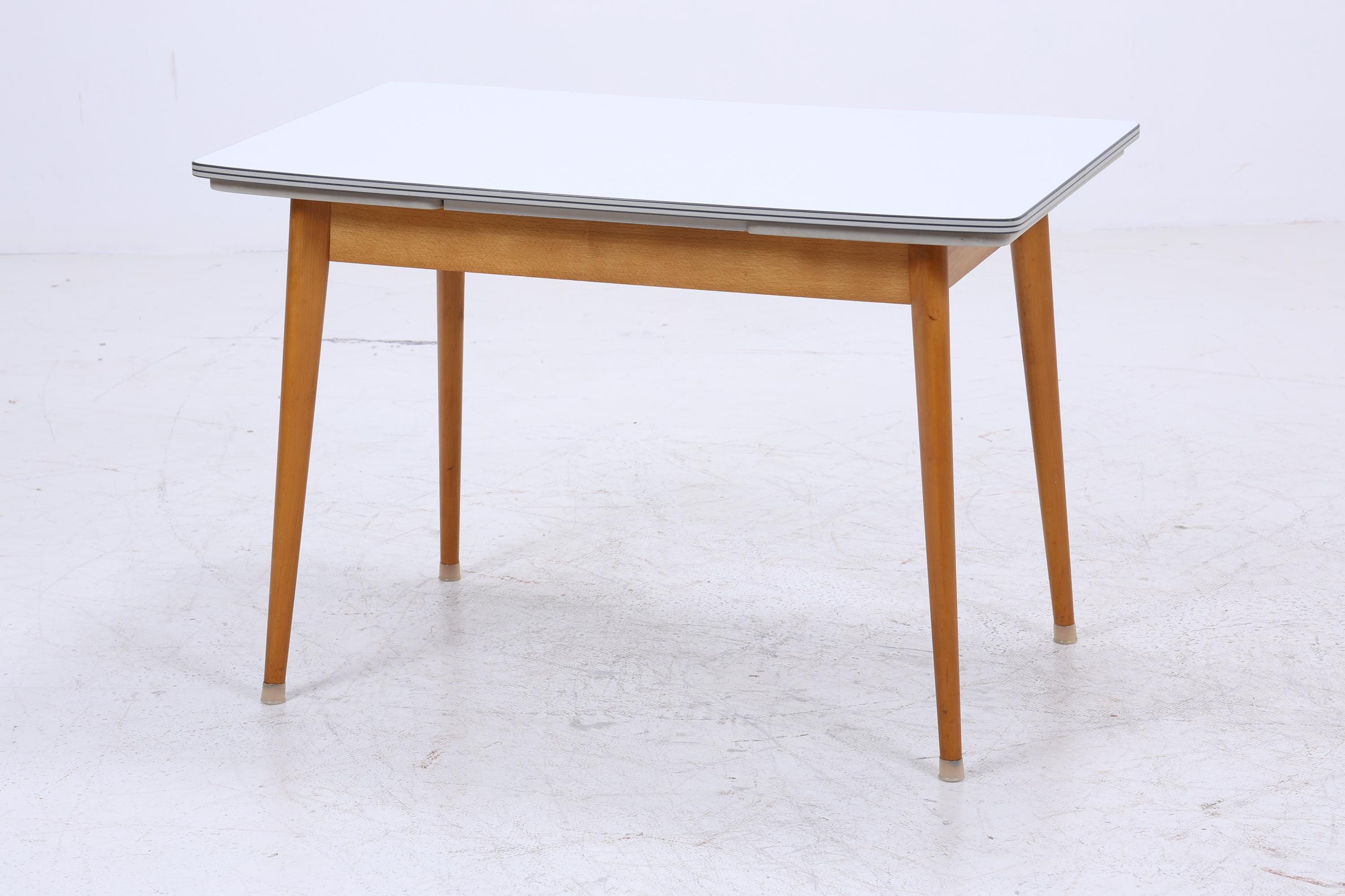 Vintage Küchentisch 60er Jahre | Mid Century Esstisch Tisch Retro 70er Holz Resopal Ausziehbar