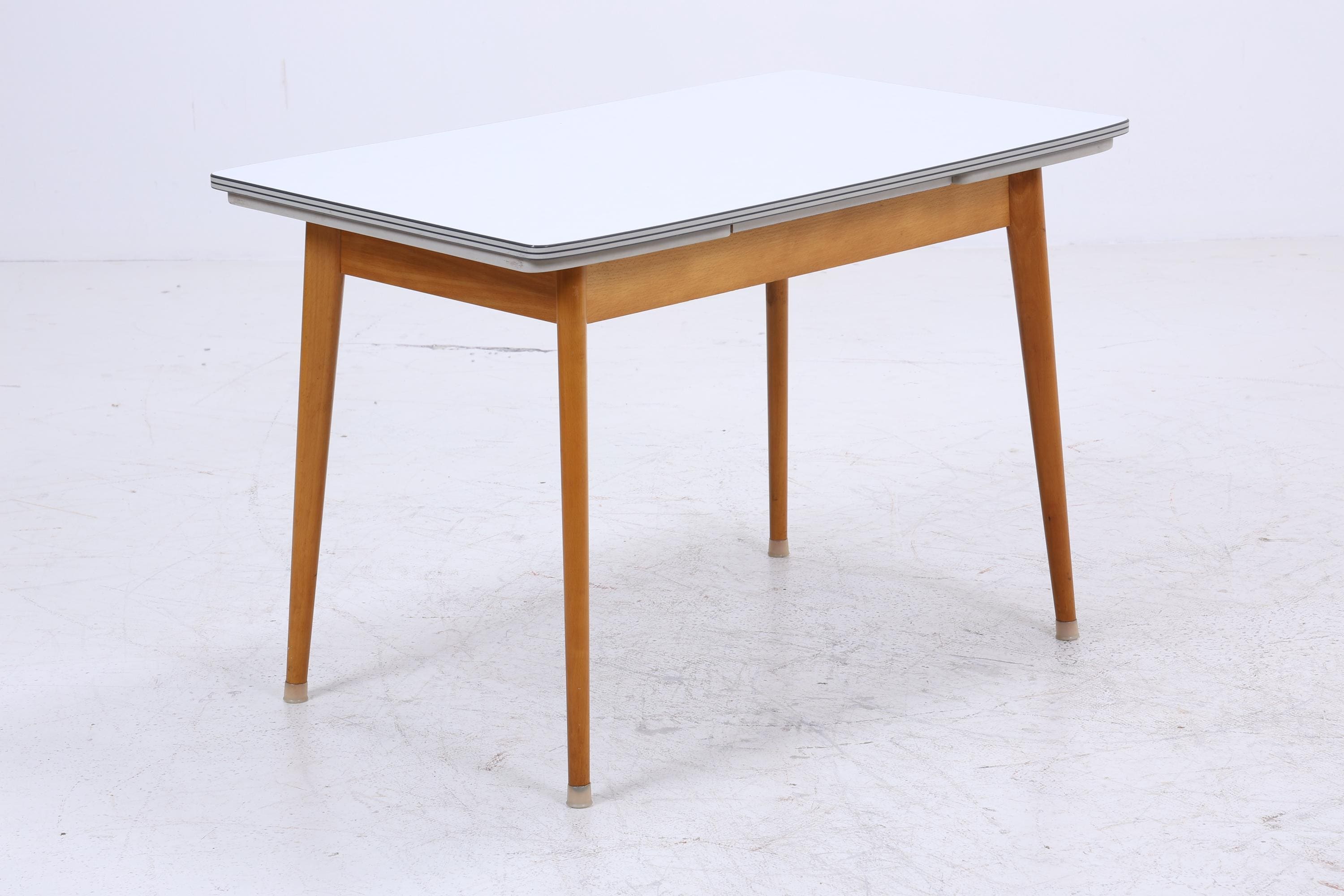 Vintage Küchentisch 60er Jahre | Mid Century Esstisch Tisch Retro 70er Holz Resopal Ausziehbar