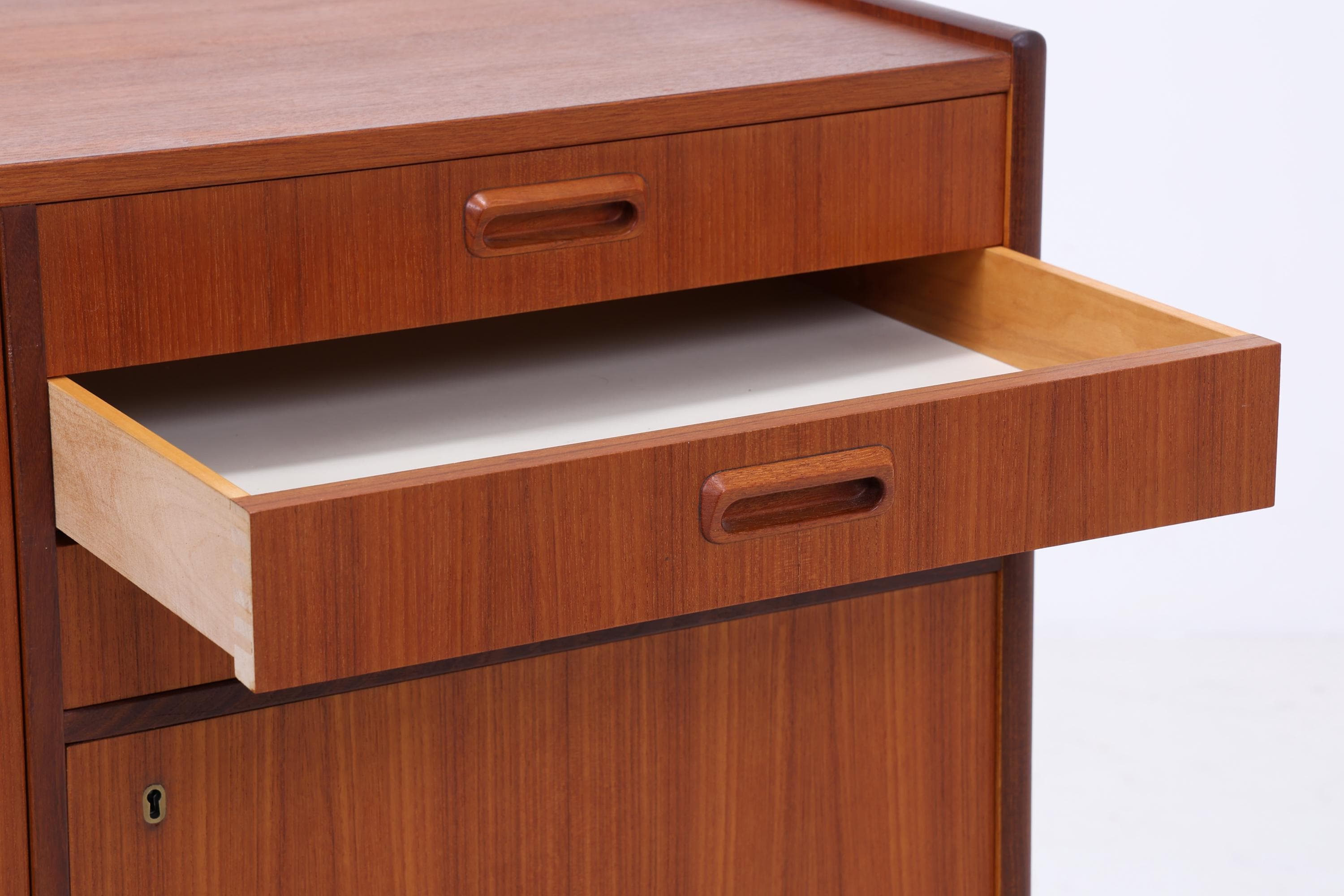 Vintage Teak Highboard 60er Jahre | Mid Century Sideboard Schubladen Schrank Holz Aufbewahrung