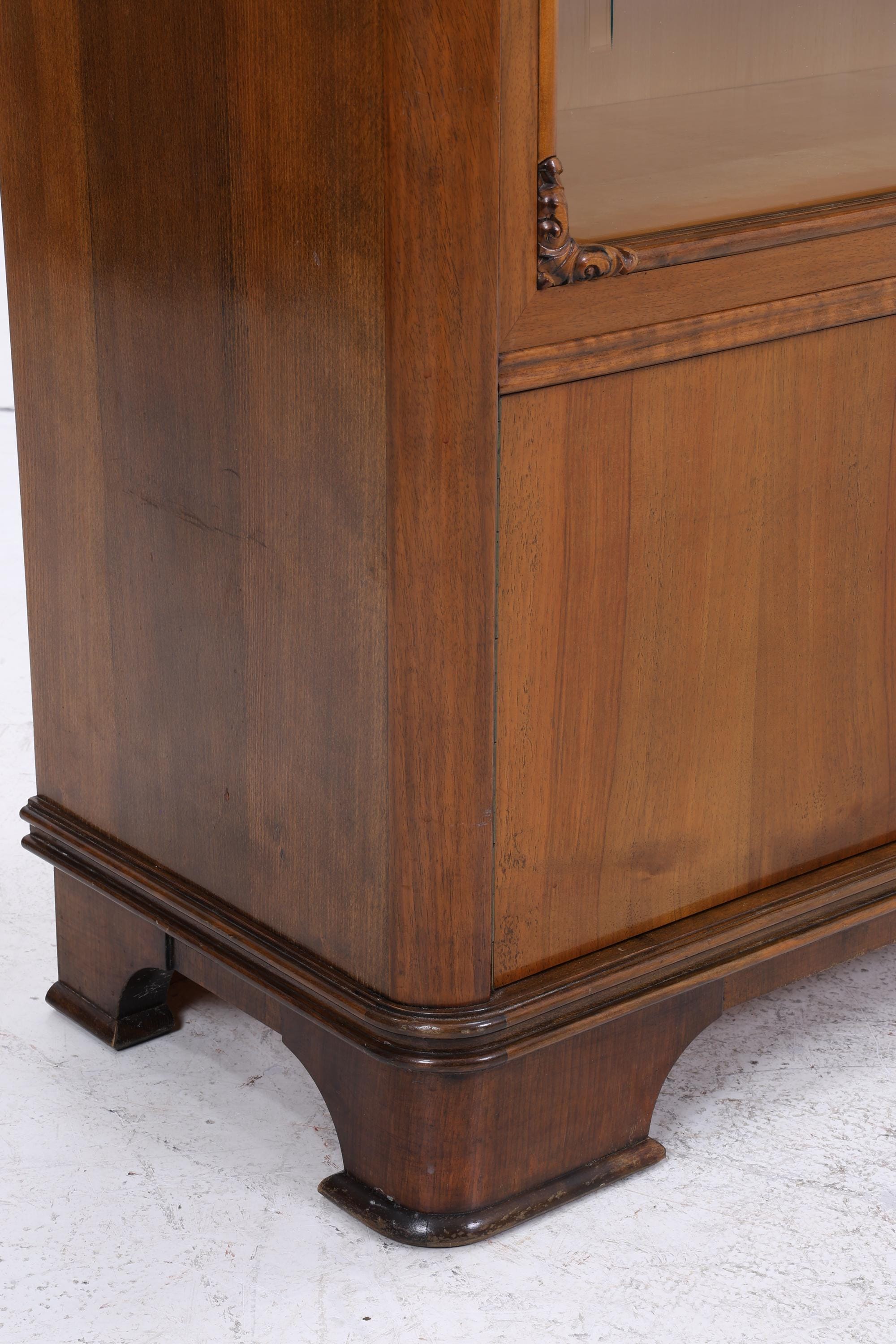 Vintage Kommode mit Glastüren | Antik Vitrine Flur Schrank | Holz Aufbewahrung