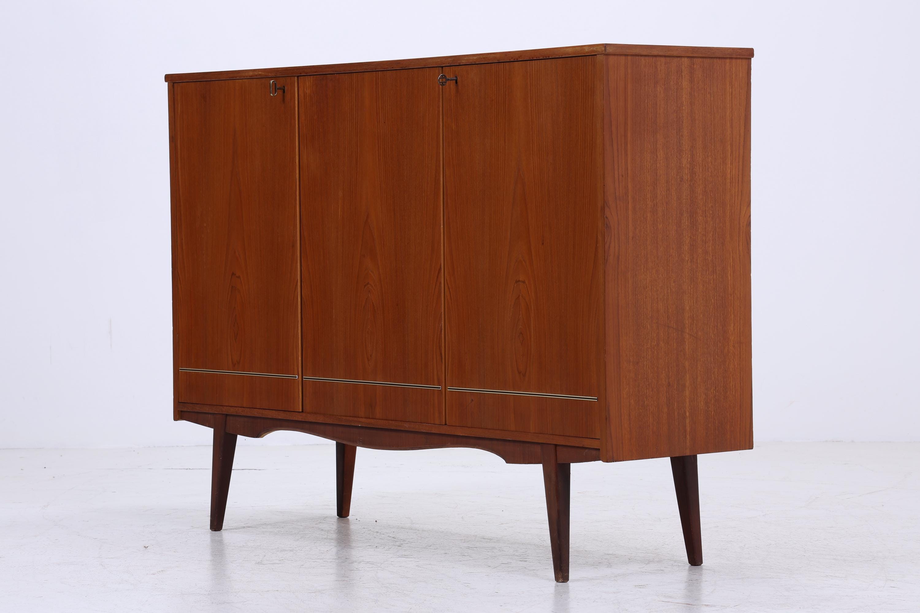 Vintage Teak Highboard 60er Jahre | Mid Century Sideboard Schrank Holz Aufbewahrung
