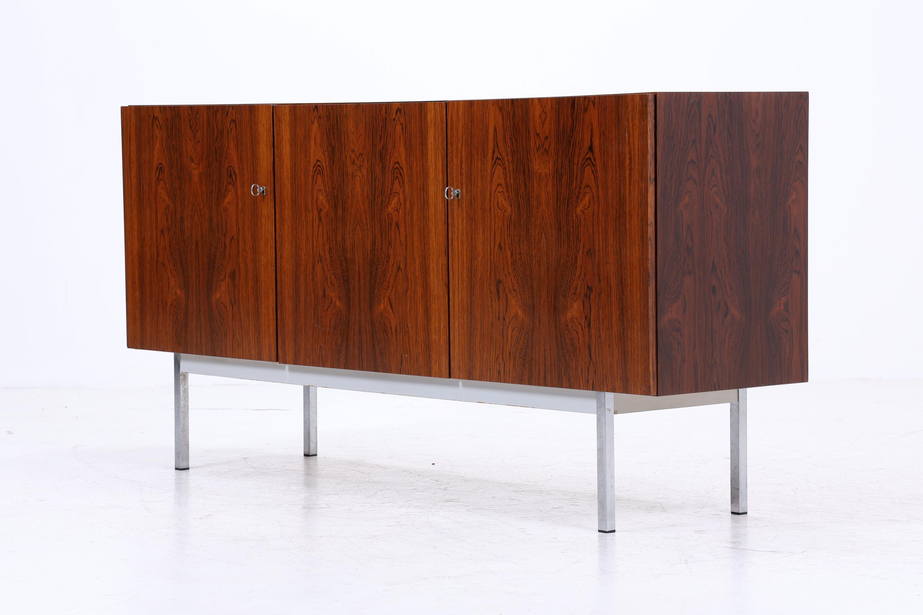Vintage Sideboard 60er Jahre | Mid Century Schubladen Anrichte Palisander Highboard Holz Aufbewahrung