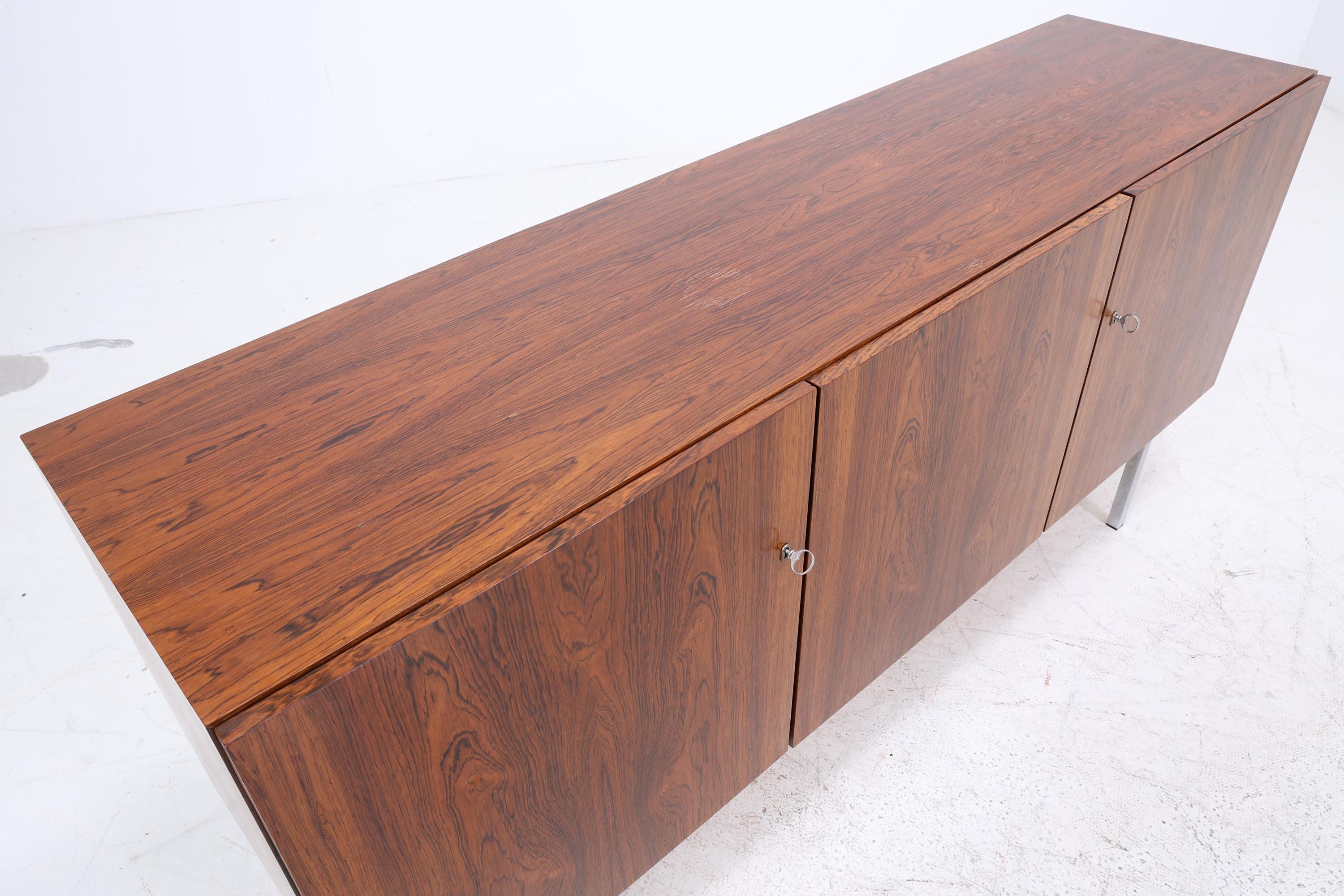 Vintage Sideboard 60er Jahre | Mid Century Schubladen Anrichte Palisander Highboard Holz Aufbewahrung
