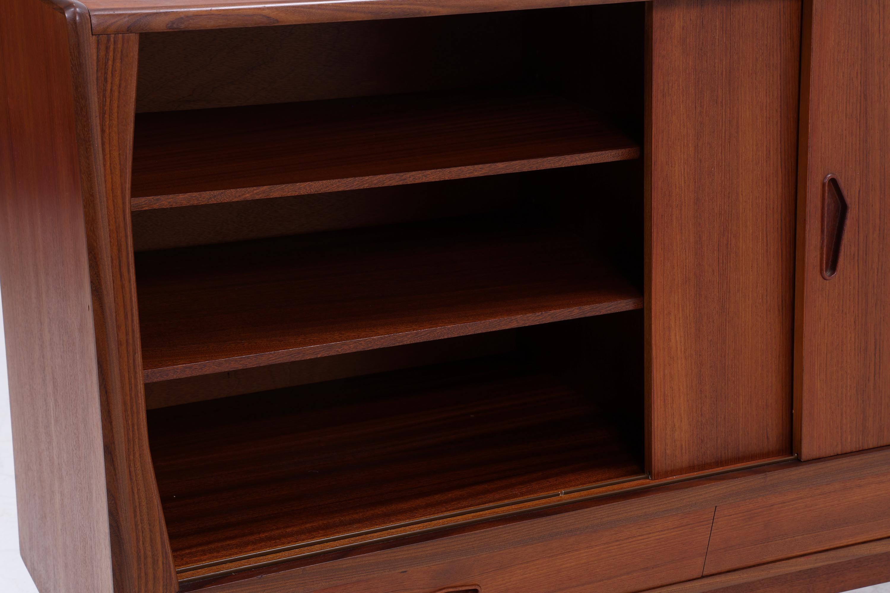 Vintage Teak Sideboard 60er Jahre Danish Design | Mid Century Anrichte mit Schubladen & Fächern Retro Holz Aufbewahrung