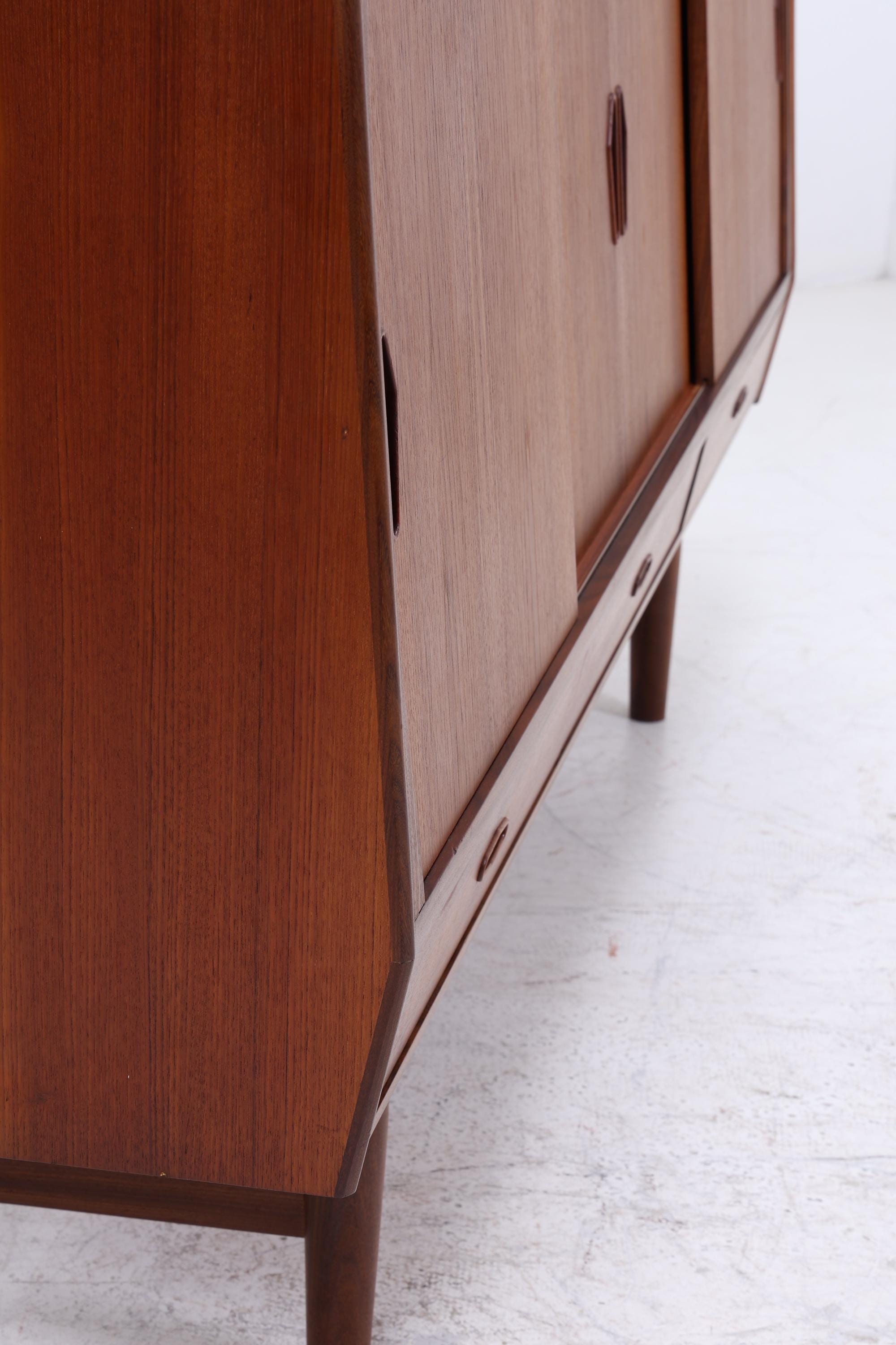 Vintage Teak Sideboard 60er Jahre Danish Design | Mid Century Anrichte mit Schubladen & Fächern Retro Holz Aufbewahrung