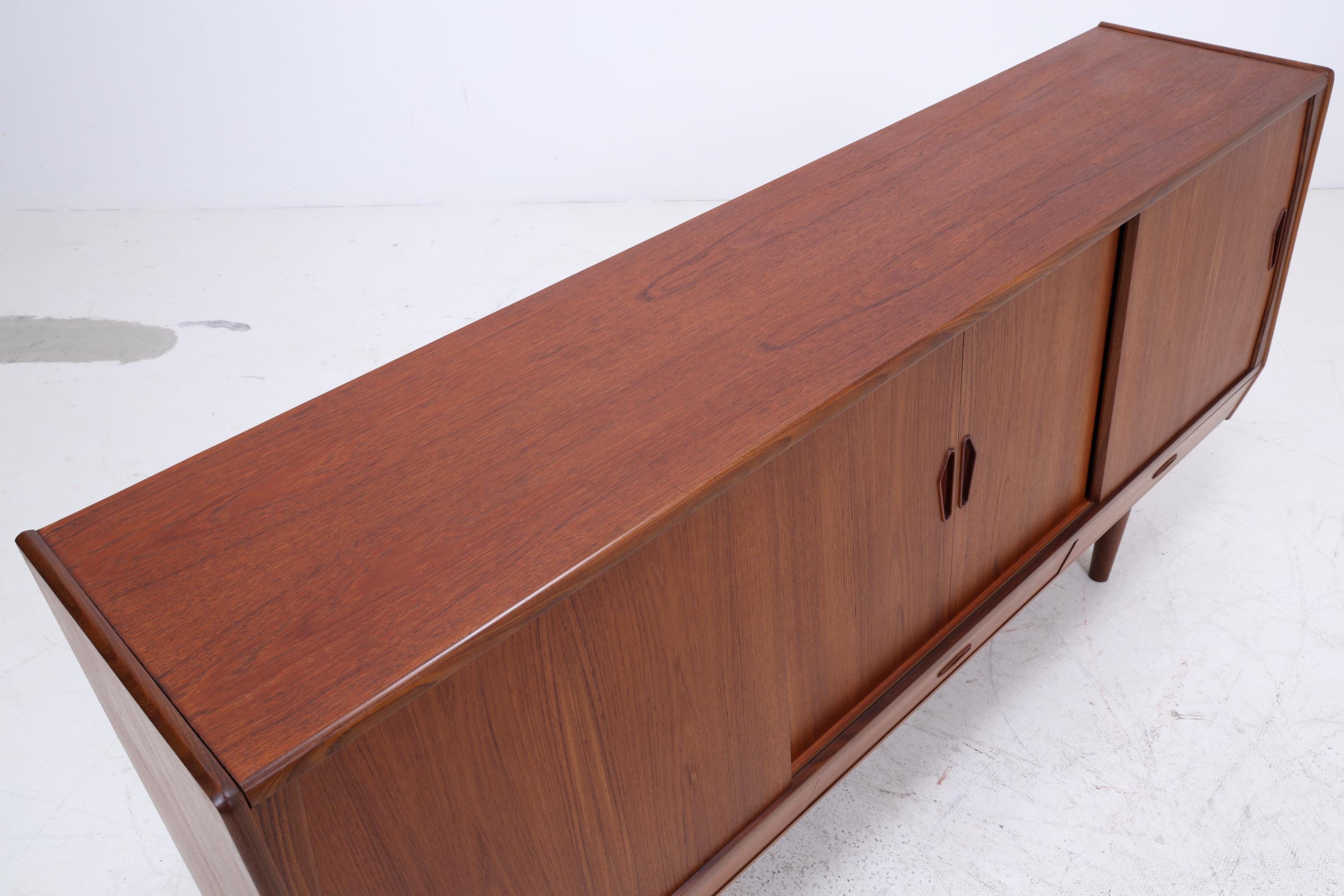 Vintage Teak Sideboard 60er Jahre Danish Design | Mid Century Anrichte mit Schubladen & Fächern Retro Holz Aufbewahrung