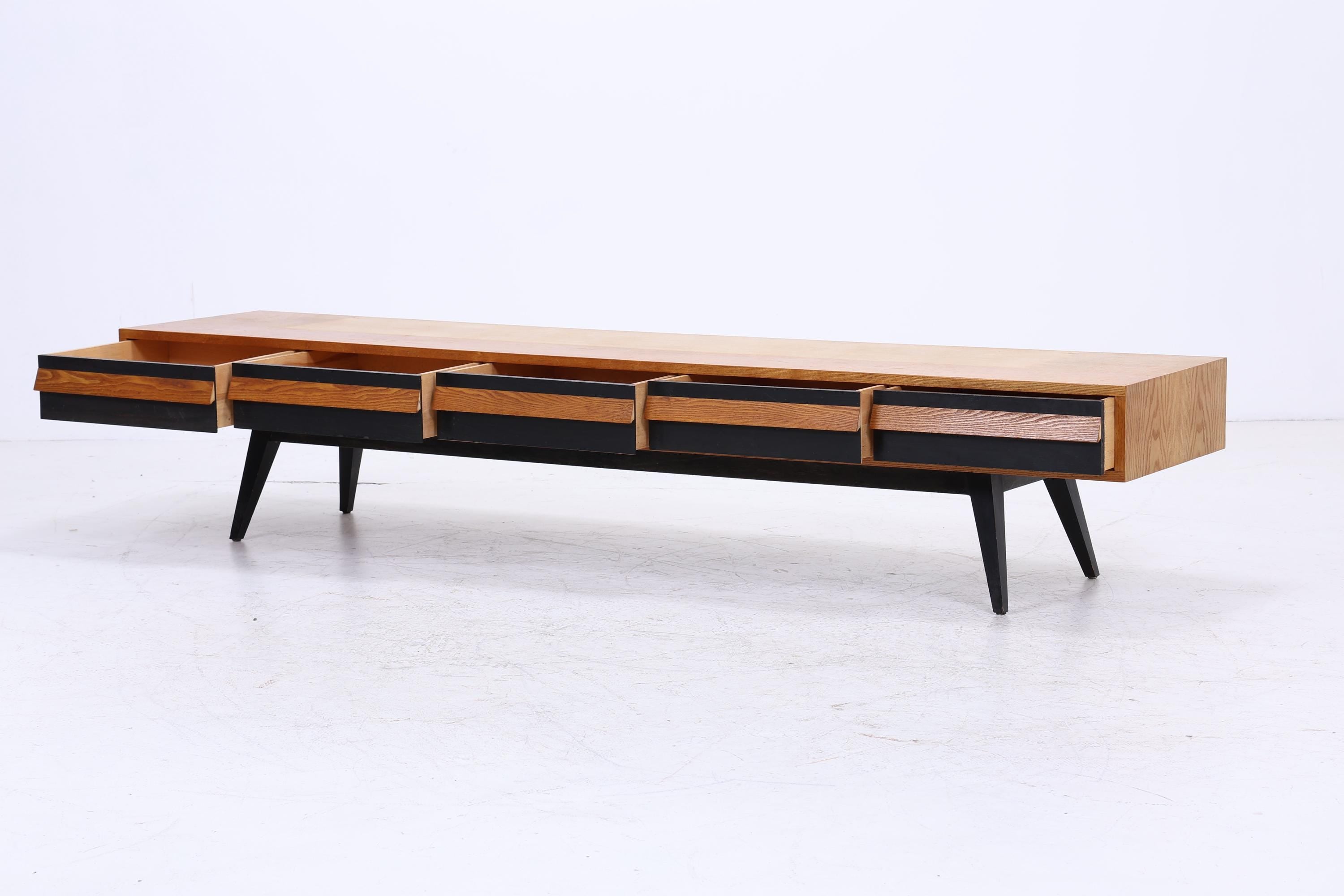 Vintage Lowboard 60er Jahre | Mid Century Sideboard mit Schubladen Retro Holz Aufbewahrung