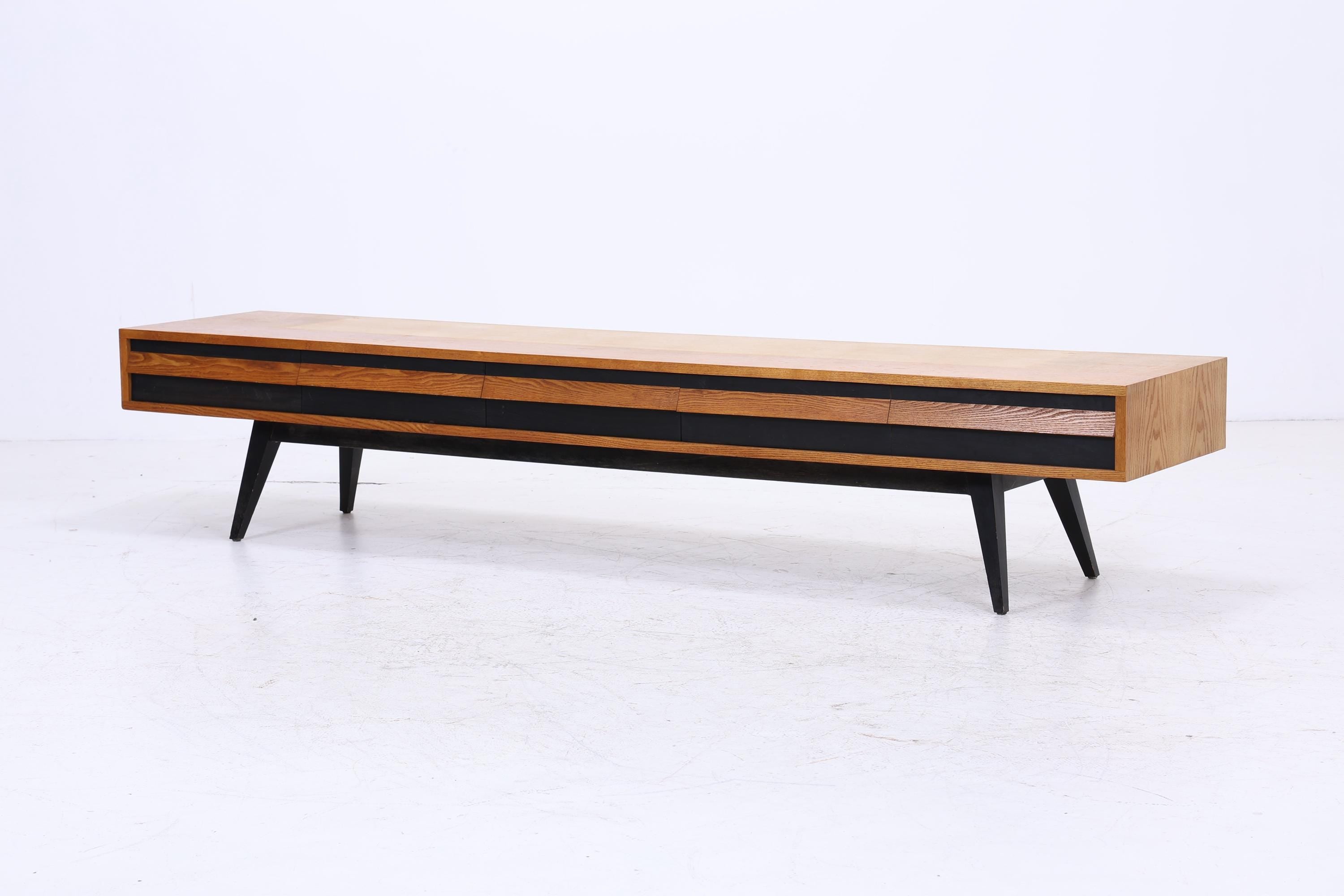 Vintage Lowboard 60er Jahre | Mid Century Sideboard mit Schubladen Retro Holz Aufbewahrung